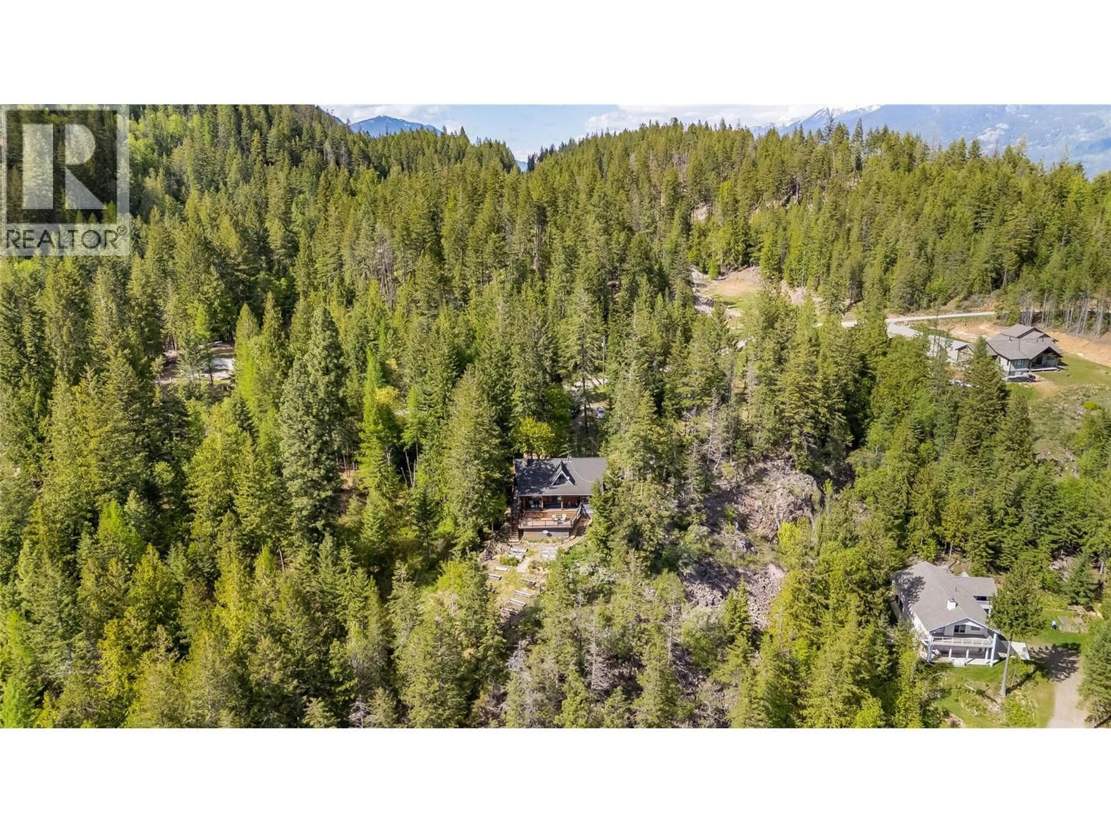 A pic from outside/outdoor area/front of a property/back of a property/a pic from drone, forest/trees view for 4258 HIGHWAY 31 OTHER, Ainsworth British Columbia V0G1A0