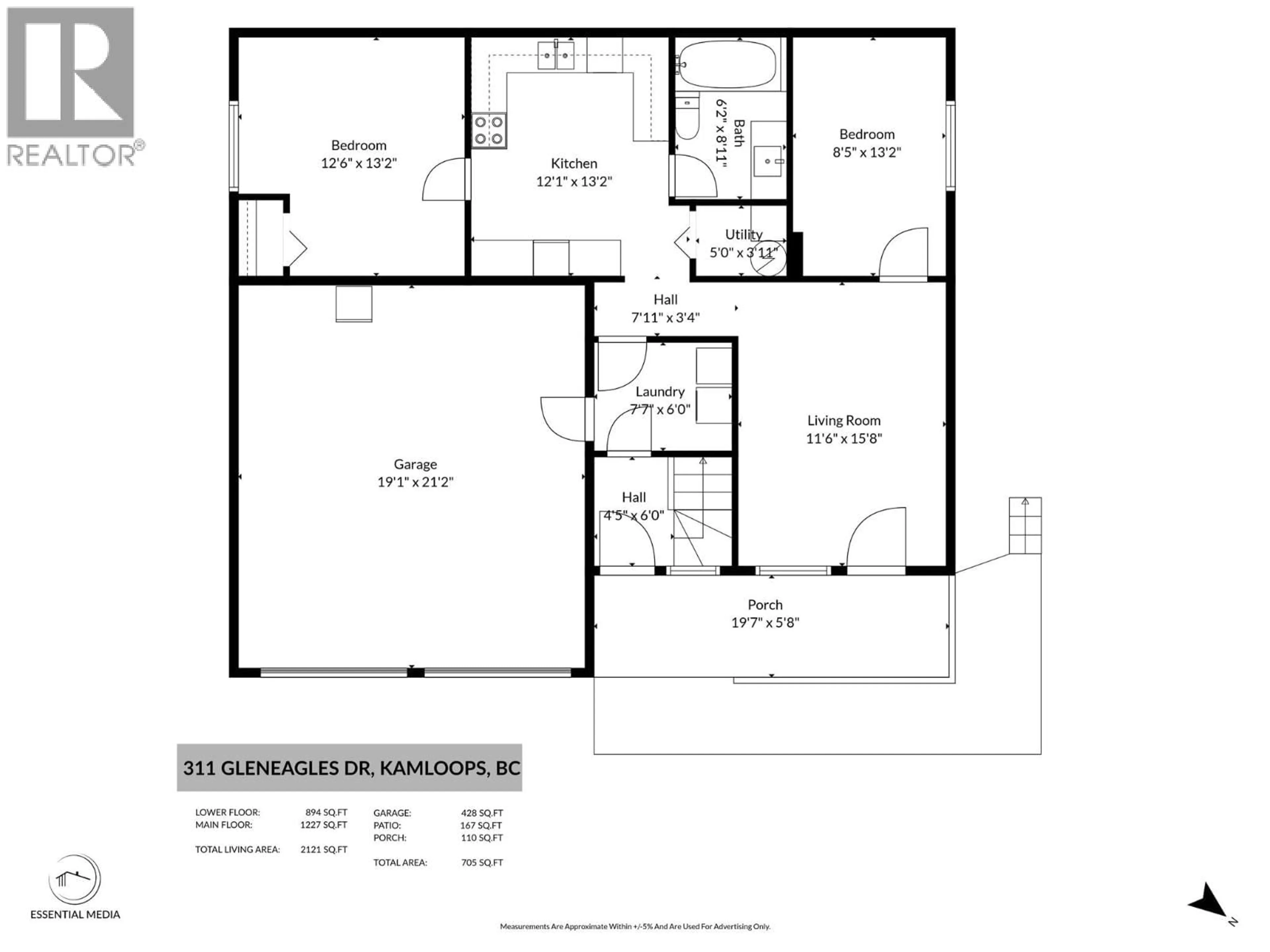 Floor plan for 311 GLENEAGLES DRIVE, Kamloops British Columbia V2E1Z5
