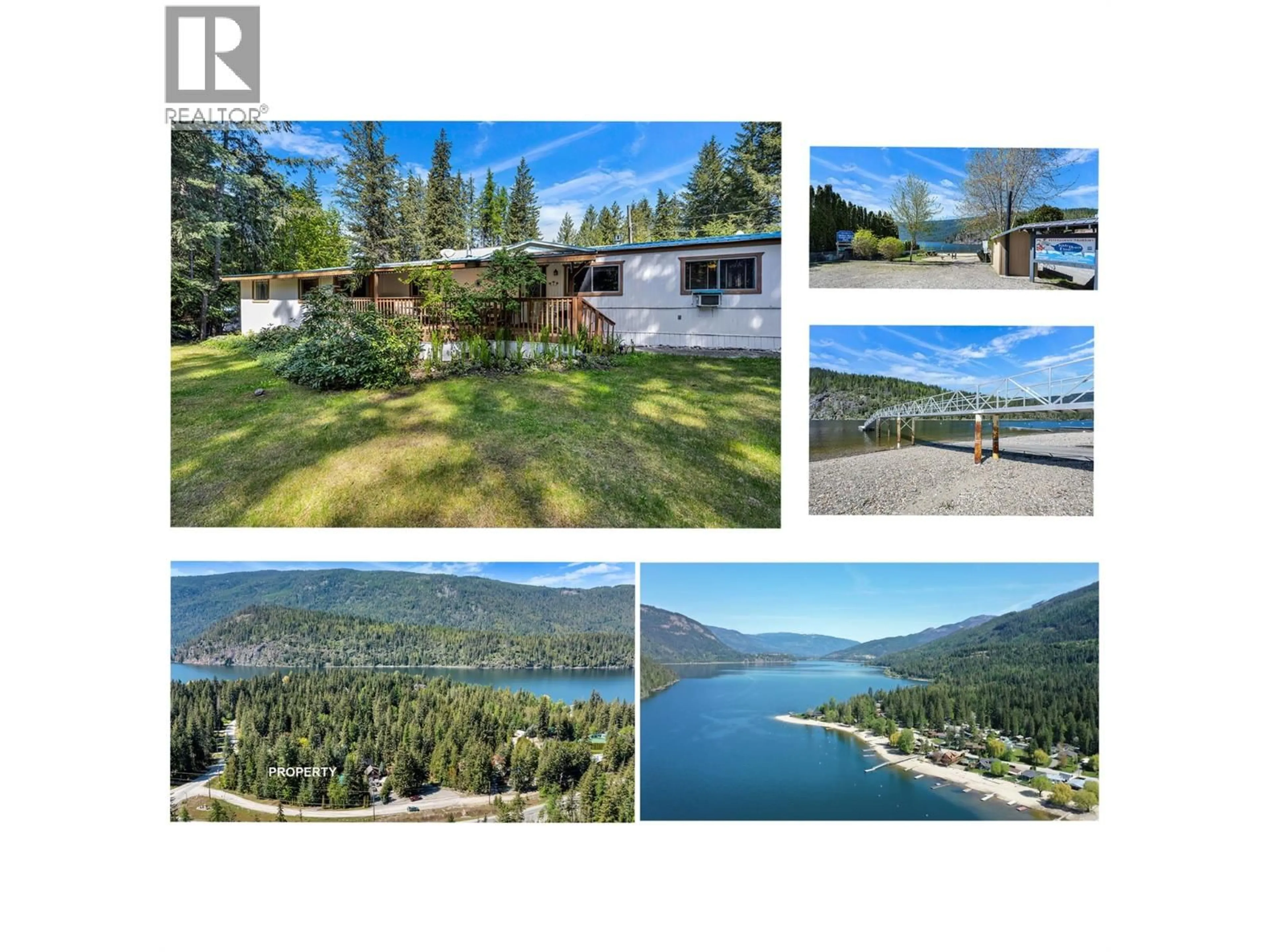 A pic from outside/outdoor area/front of a property/back of a property/a pic from drone, water/lake/river/ocean view for 8979 HUMMINGBIRD FRONTAGE ROAD, Swansea Point British Columbia V0E2K2