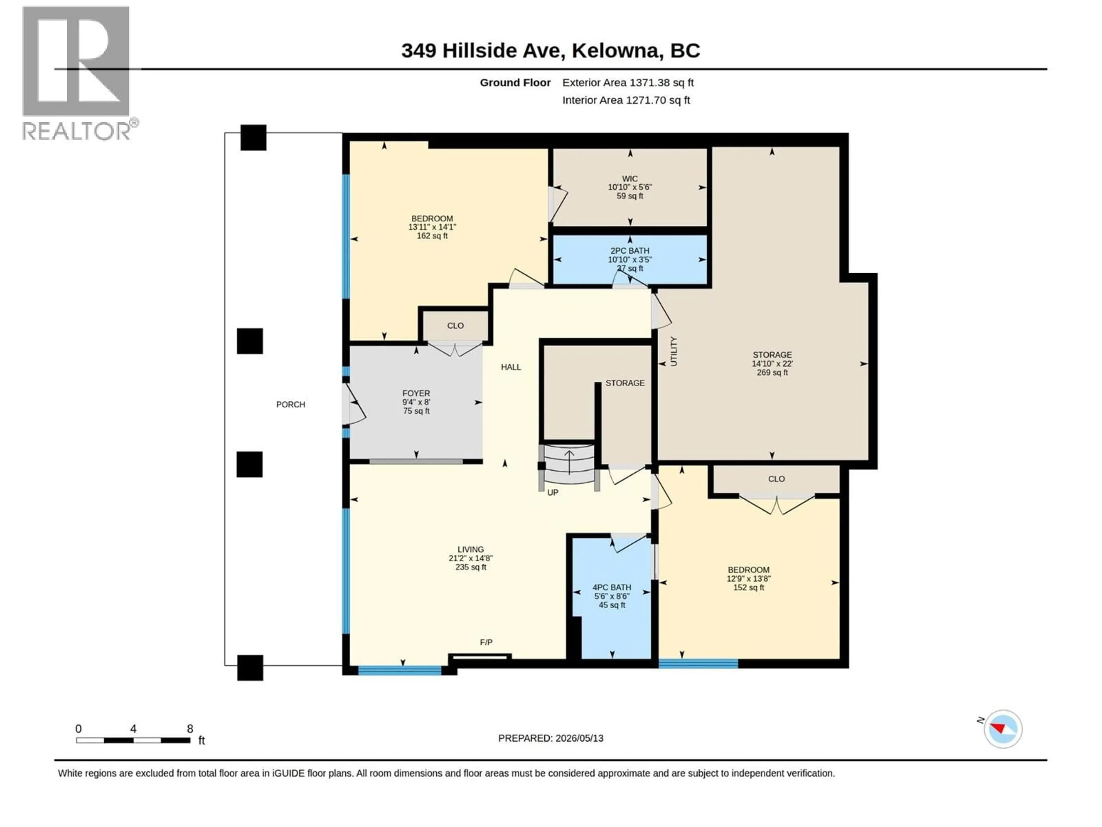 Floor plan for 349 HILLSIDE AVENUE, Kelowna British Columbia V1W5H1