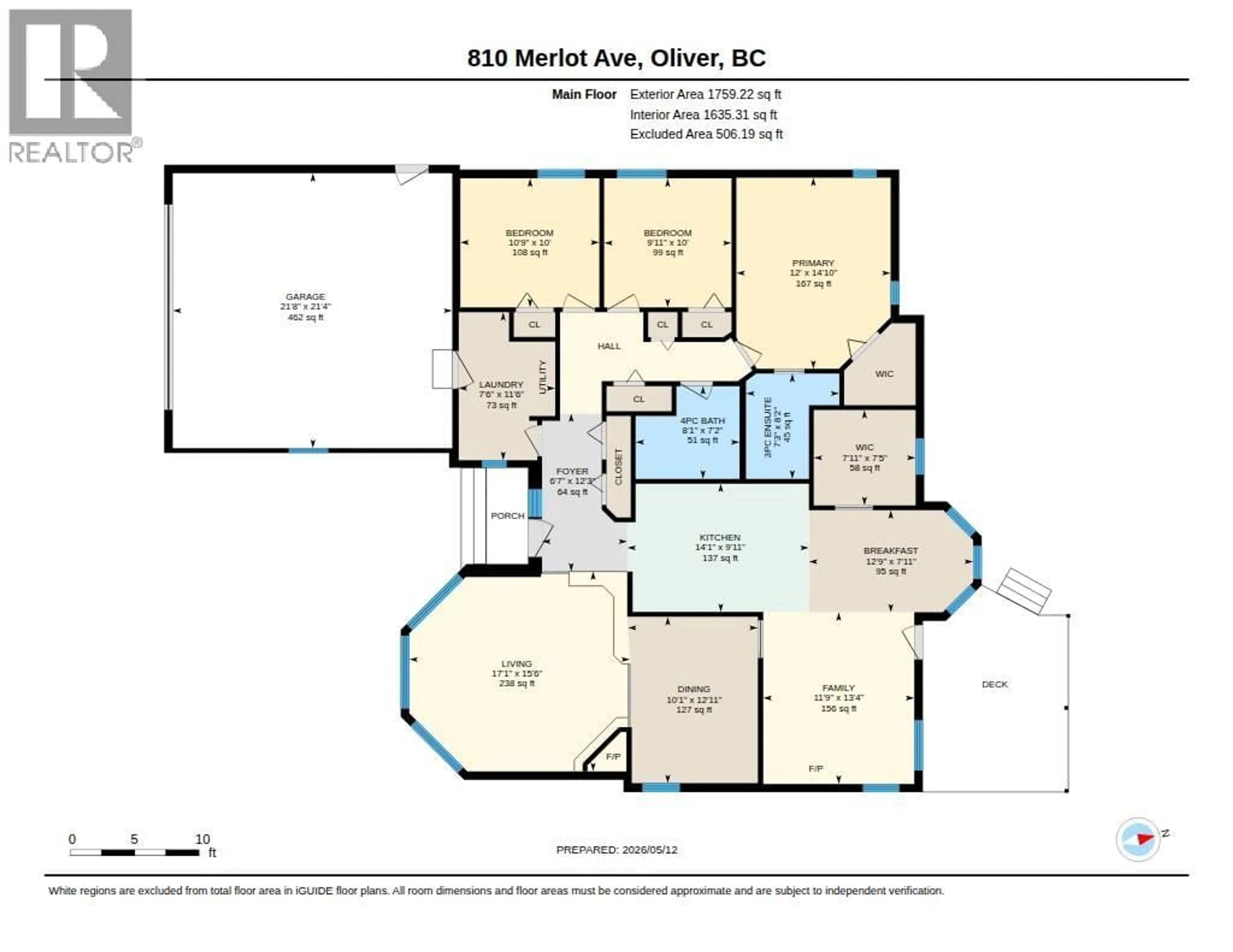Floor plan for 810 MERLOT AVENUE, Oliver British Columbia V0H1T4
