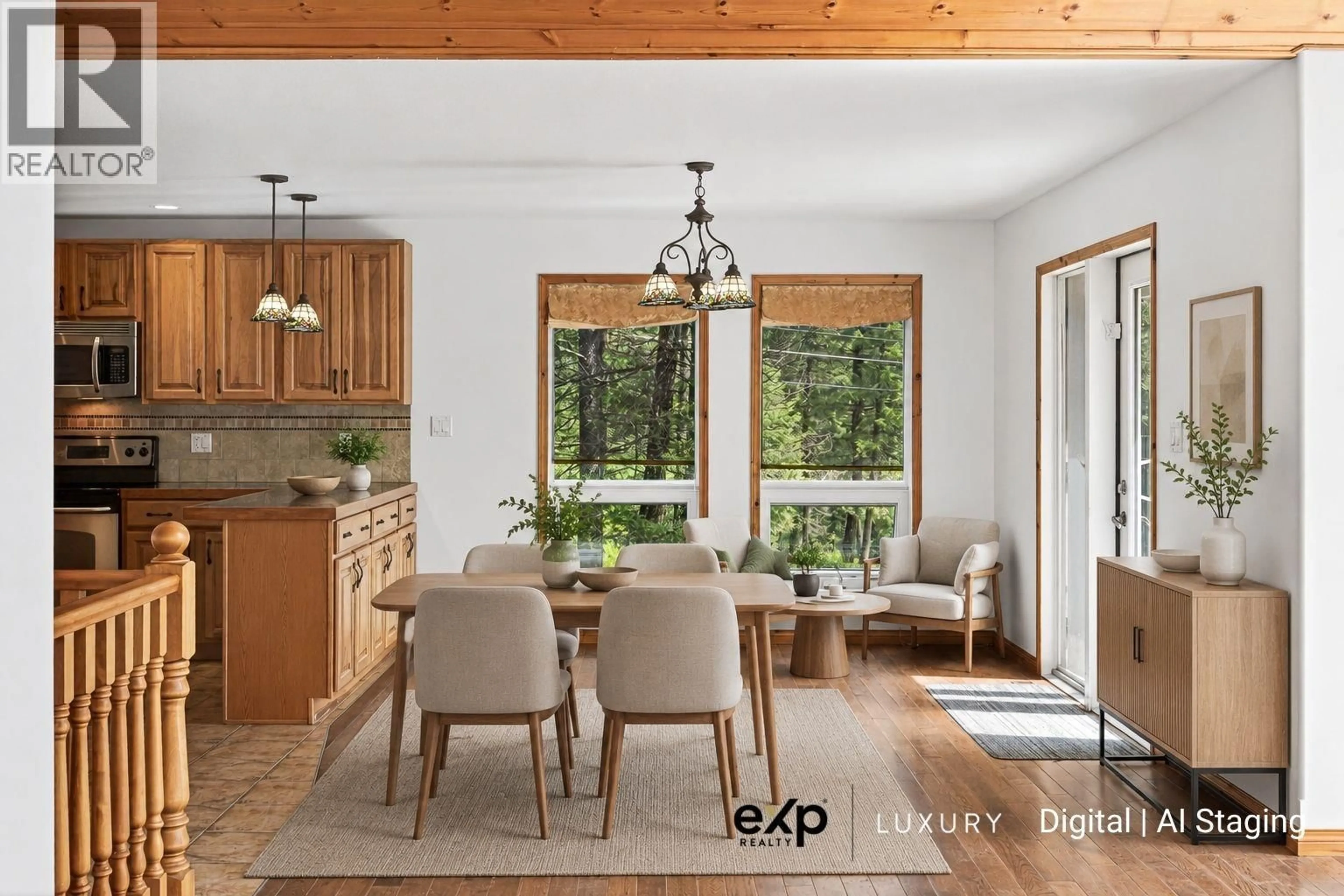 Dining room, wood/laminate floor for 7259 OLSEN ROAD, Jaffray British Columbia V0B1T0