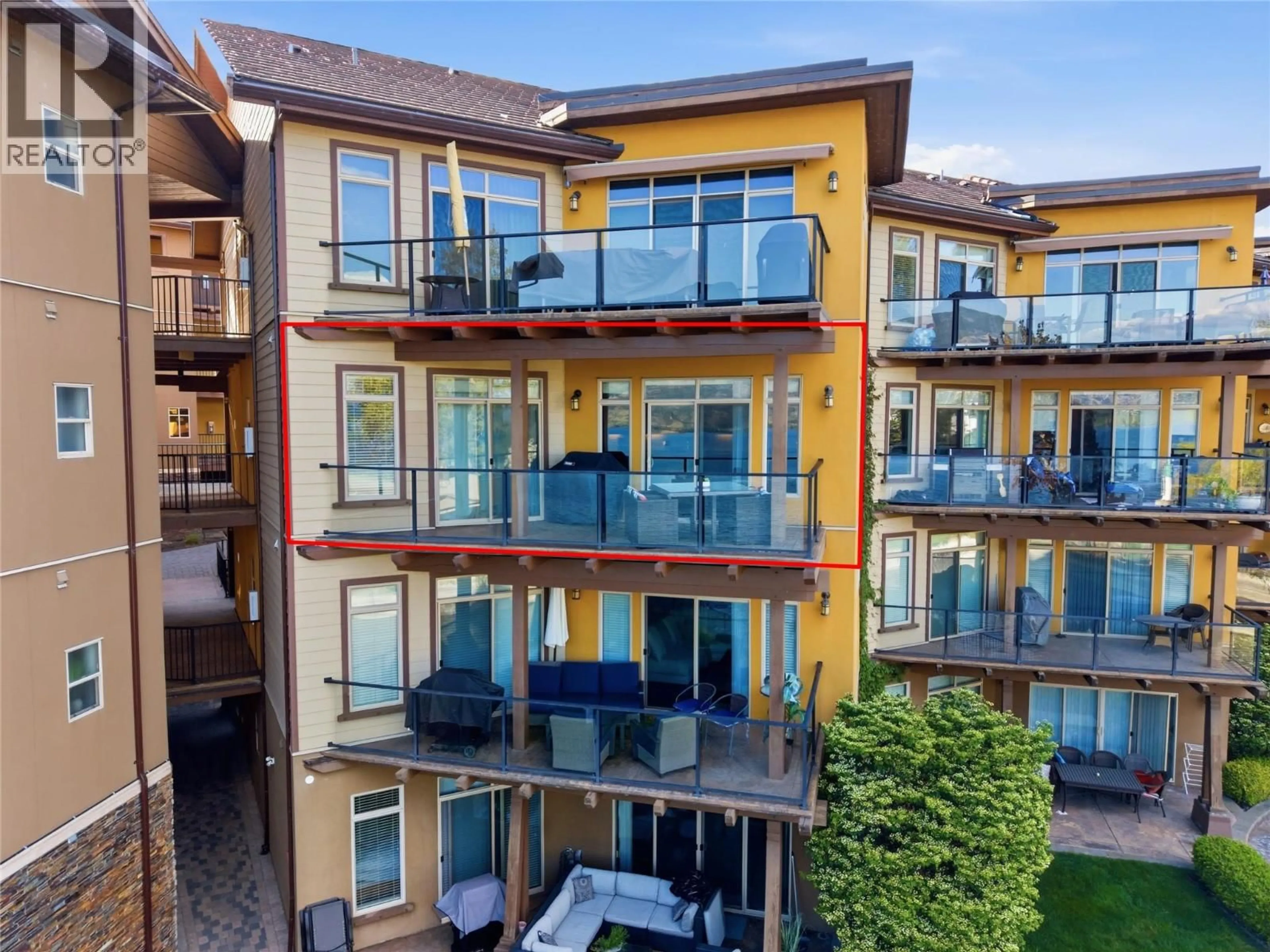 A pic from outside/outdoor area/front of a property/back of a property/a pic from drone, city buildings view from balcony for 7305 - 4024 PRITCHARD DRIVE, West Kelowna British Columbia V4T3E4