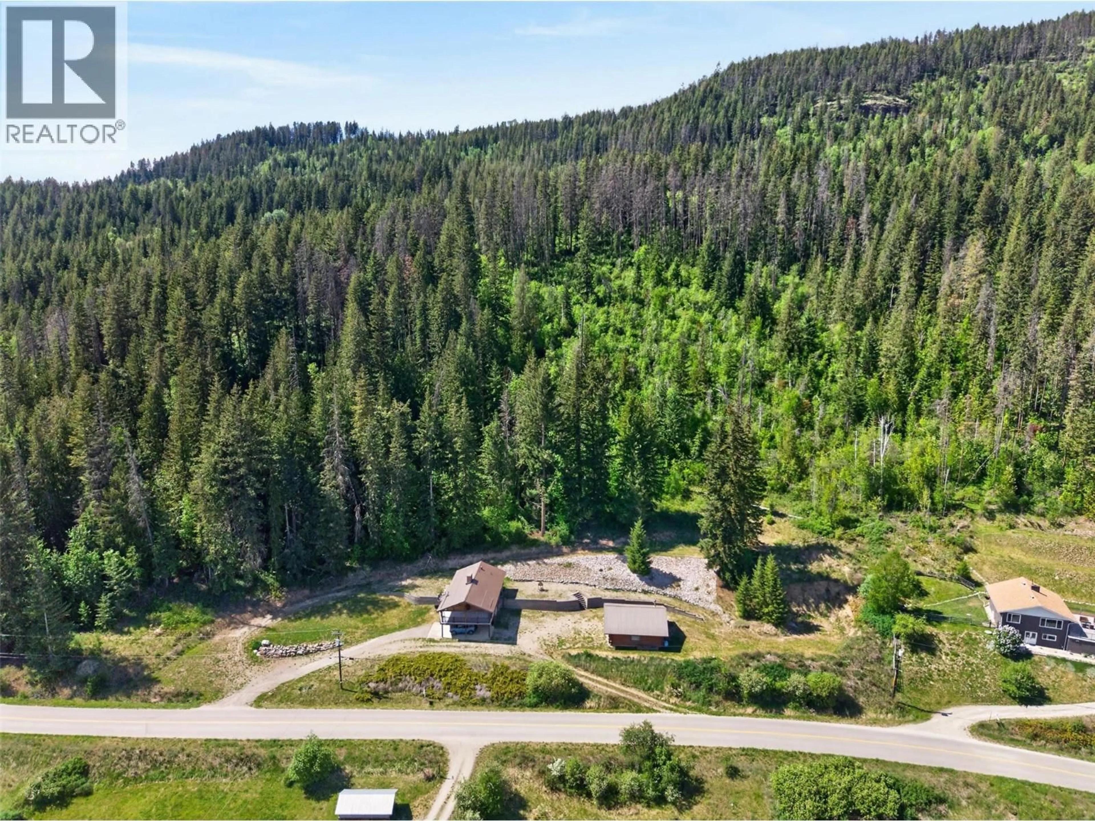 A pic from outside/outdoor area/front of a property/back of a property/a pic from drone, forest/trees view for 3312 WHITE LAKE ROAD, Sorrento British Columbia V0E2W0