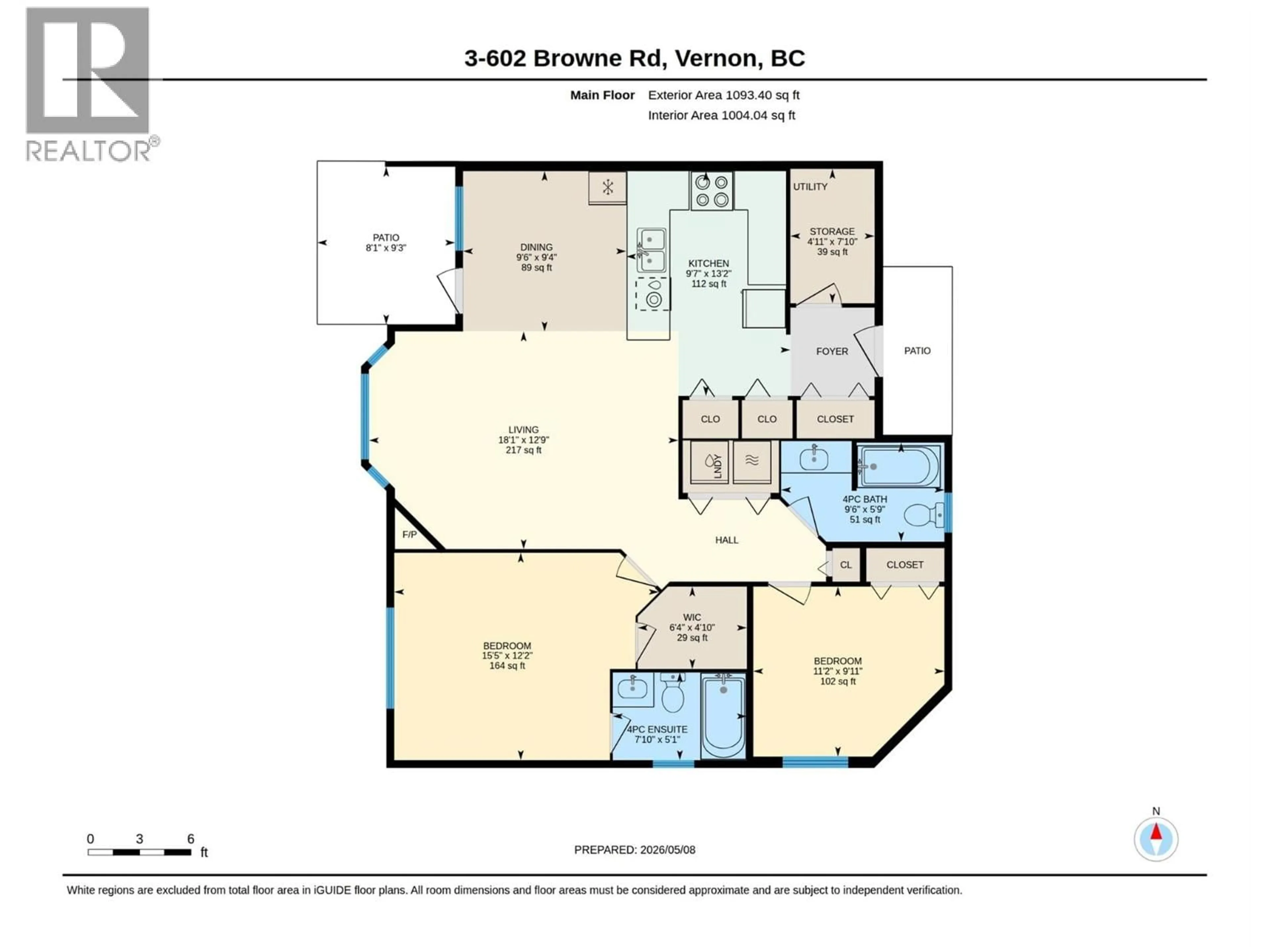 Floor plan for 3 - 602 BROWNE ROAD, Vernon British Columbia V1T7M1