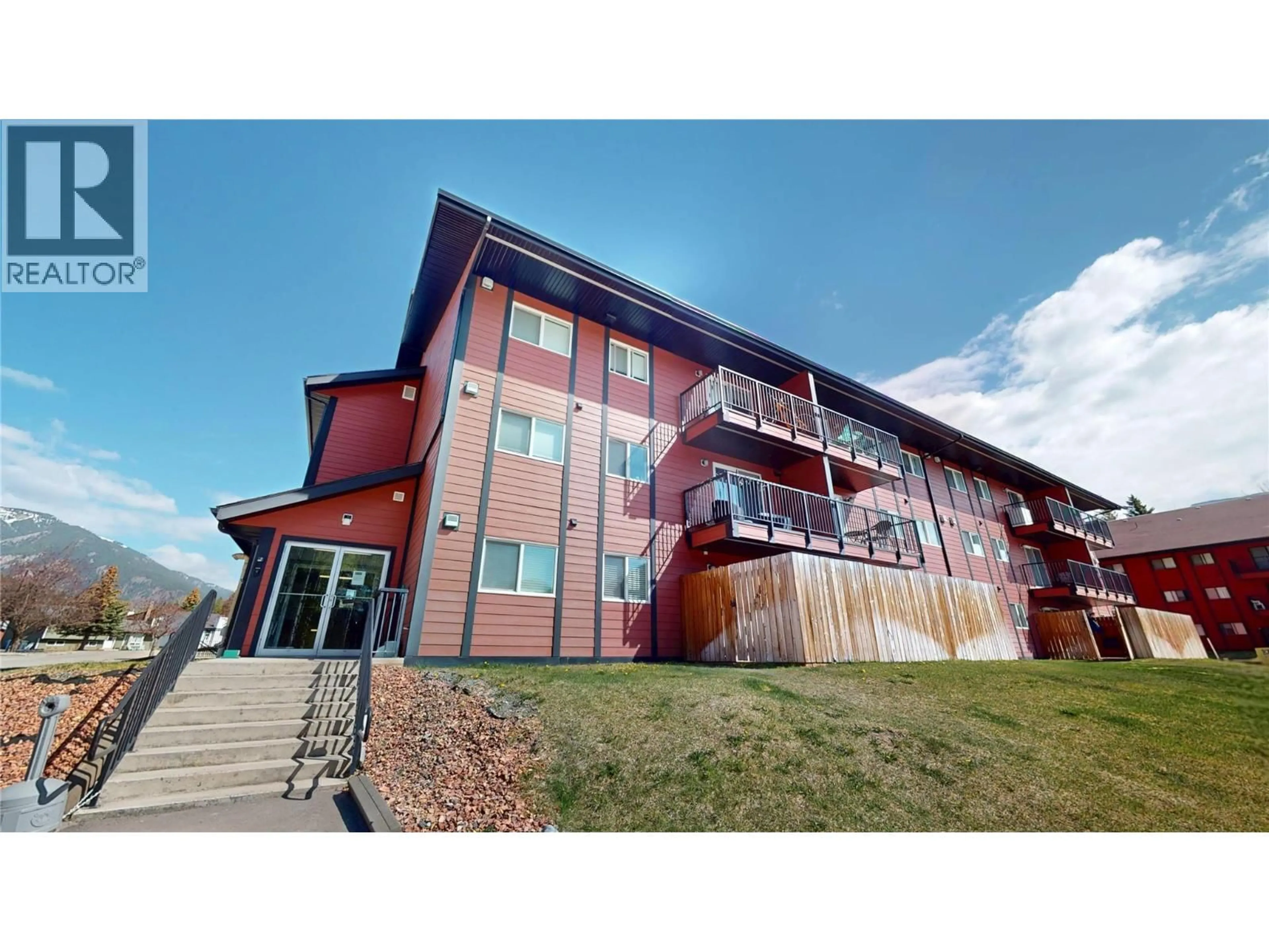 A pic from outside/outdoor area/front of a property/back of a property/a pic from drone, building for 205B - 1286 PONDEROSA DRIVE, Sparwood British Columbia V0B2G2