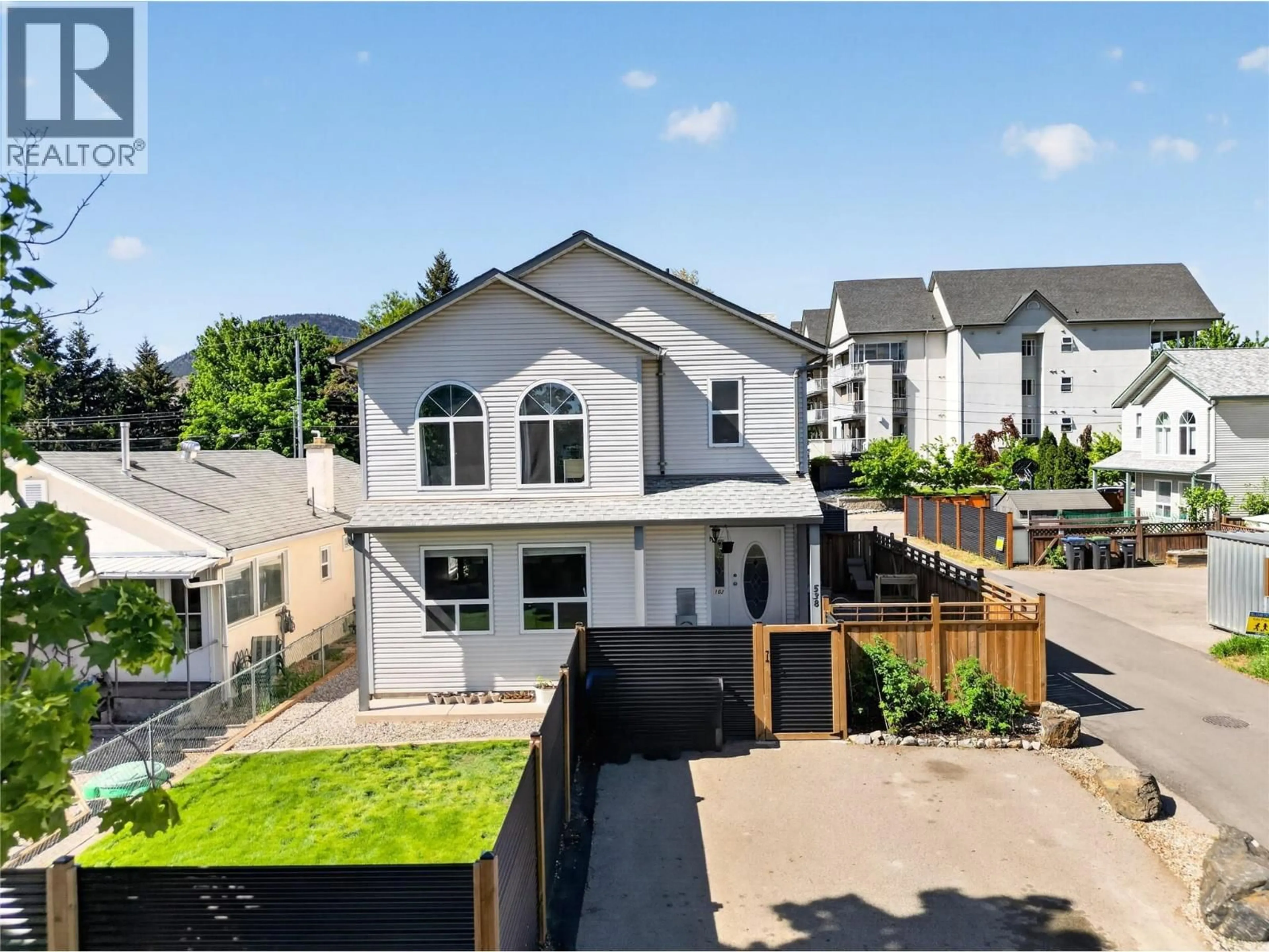 A pic from outside/outdoor area/front of a property/back of a property/a pic from drone, street for 102 - 538 ALBERTA AVENUE, Penticton British Columbia V2A1P6