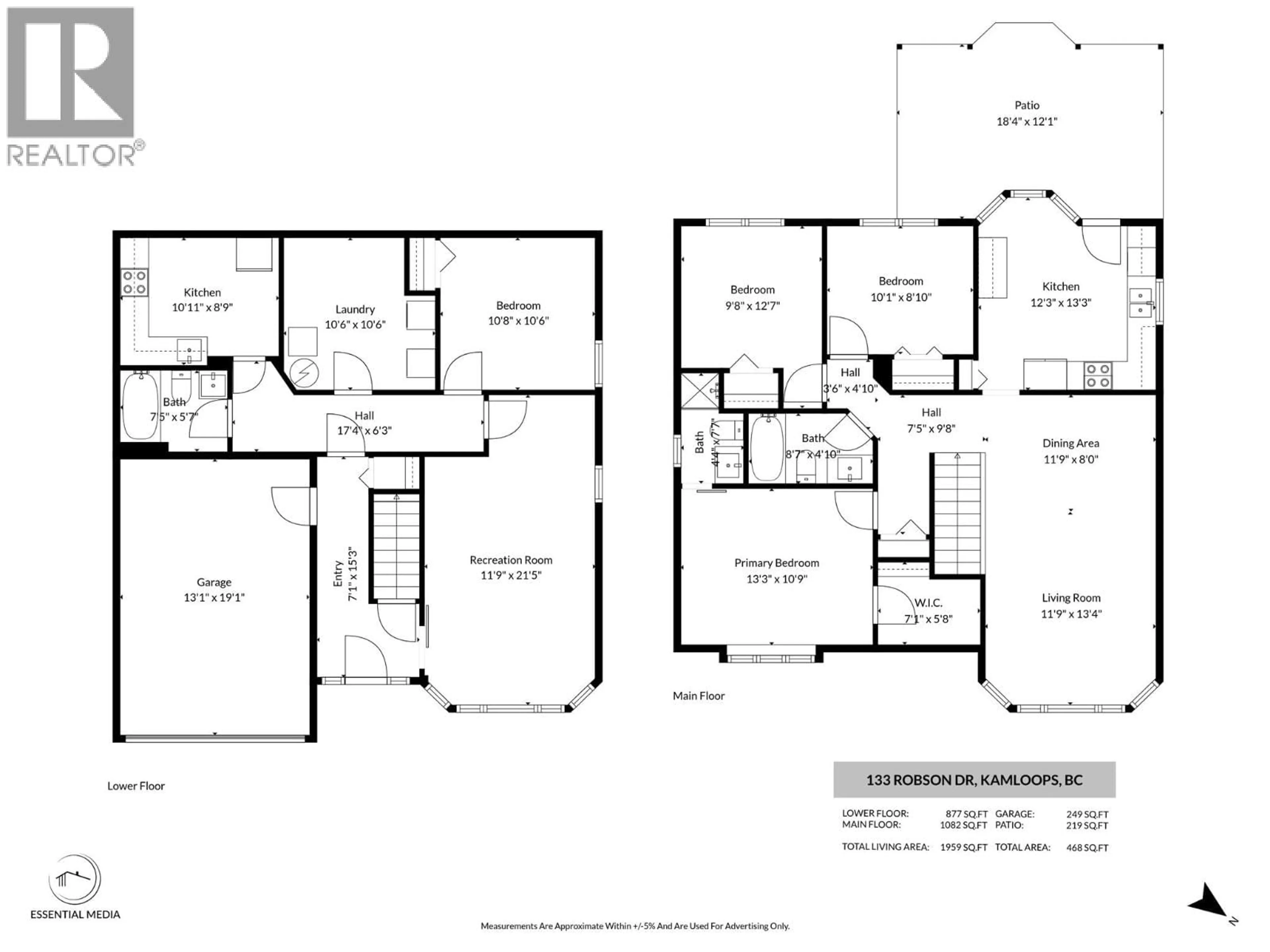 Floor plan for 133 ROBSON DRIVE, Kamloops British Columbia V2E2K6