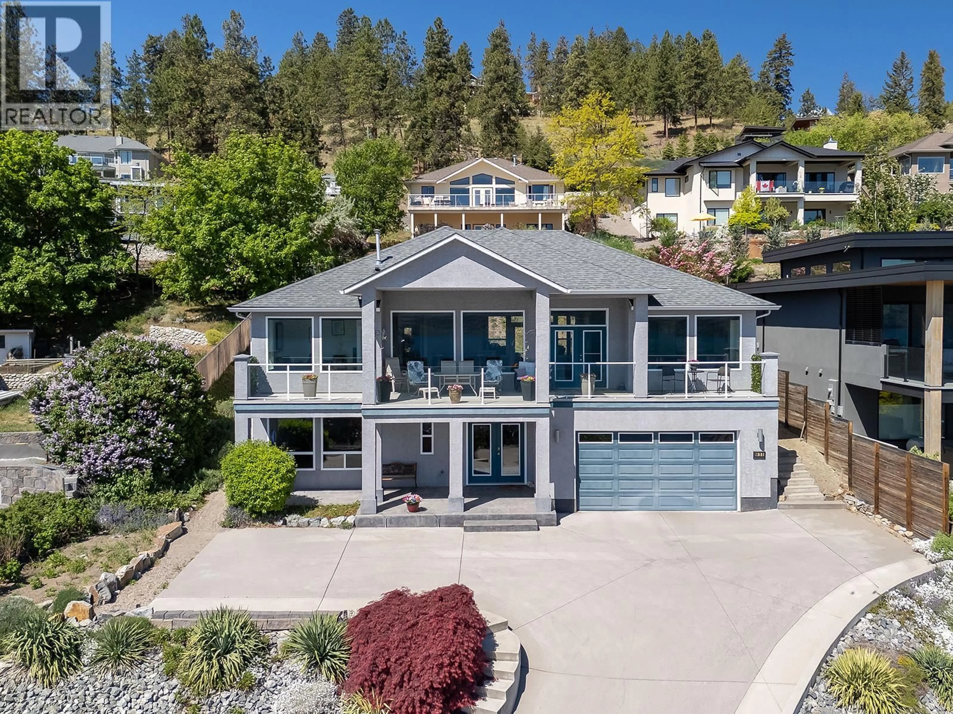 A pic from outside/outdoor area/front of a property/back of a property/a pic from drone, water/lake/river/ocean view for 6498 SHERBURN ROAD, Peachland British Columbia V0H1X7