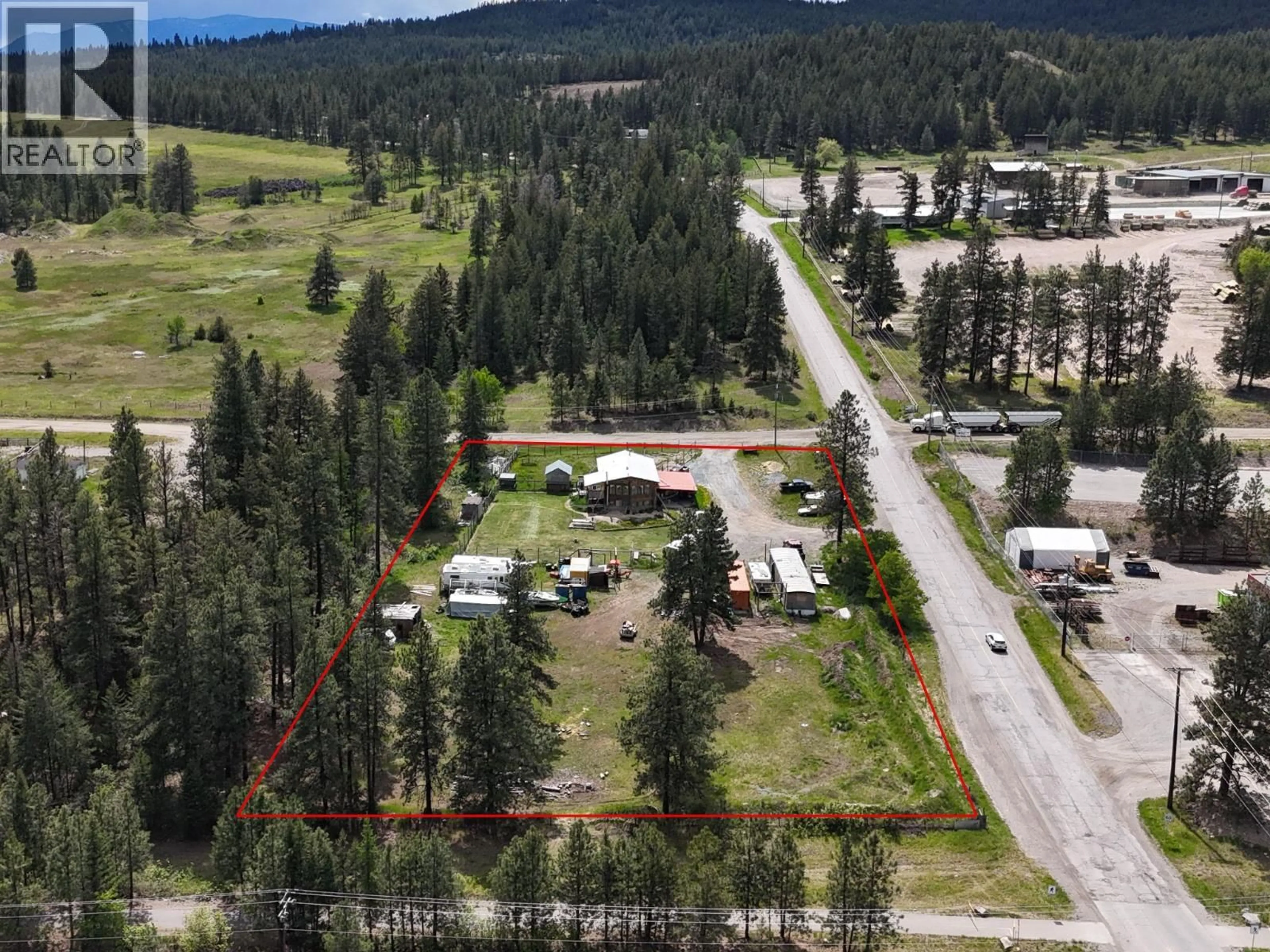 A pic from outside/outdoor area/front of a property/back of a property/a pic from drone, mountain view for 4300 ECHO FIELD ROAD, Cranbrook British Columbia V1C7B6