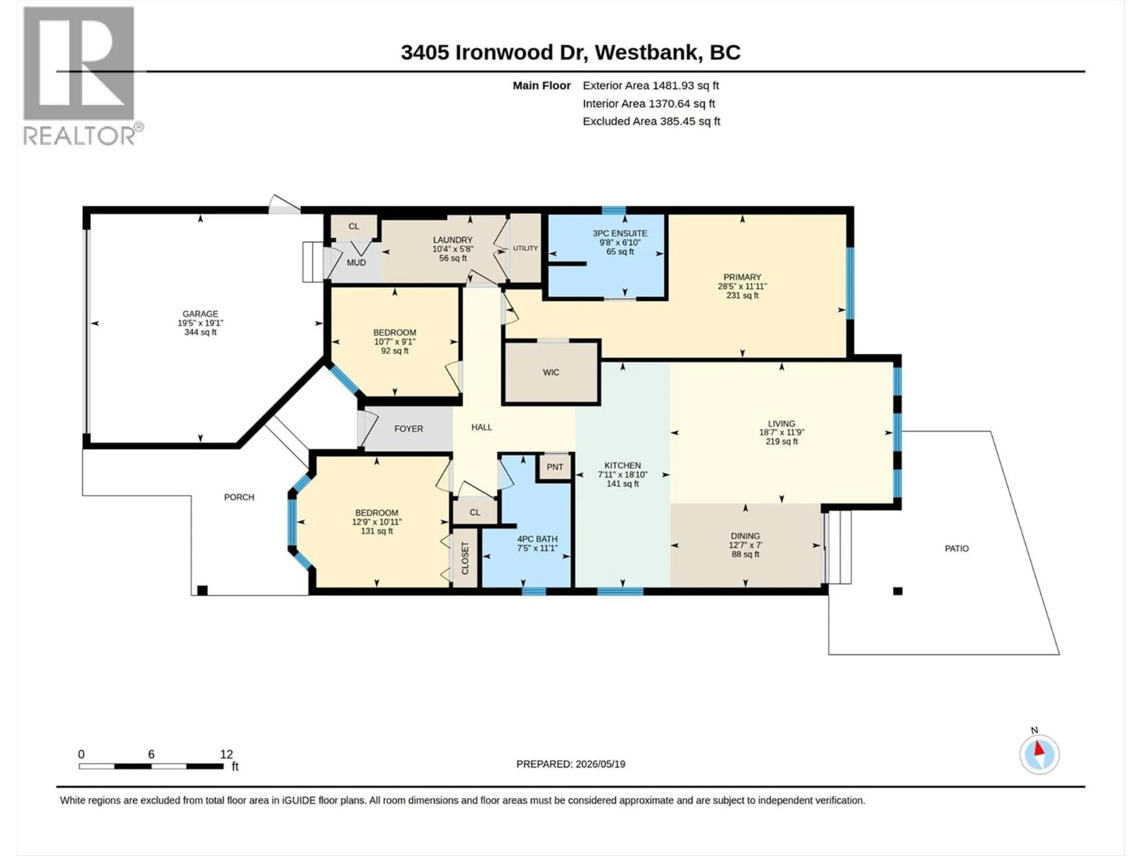 Floor plan for 3405 IRONWOOD DRIVE, Westbank British Columbia V4T0A9