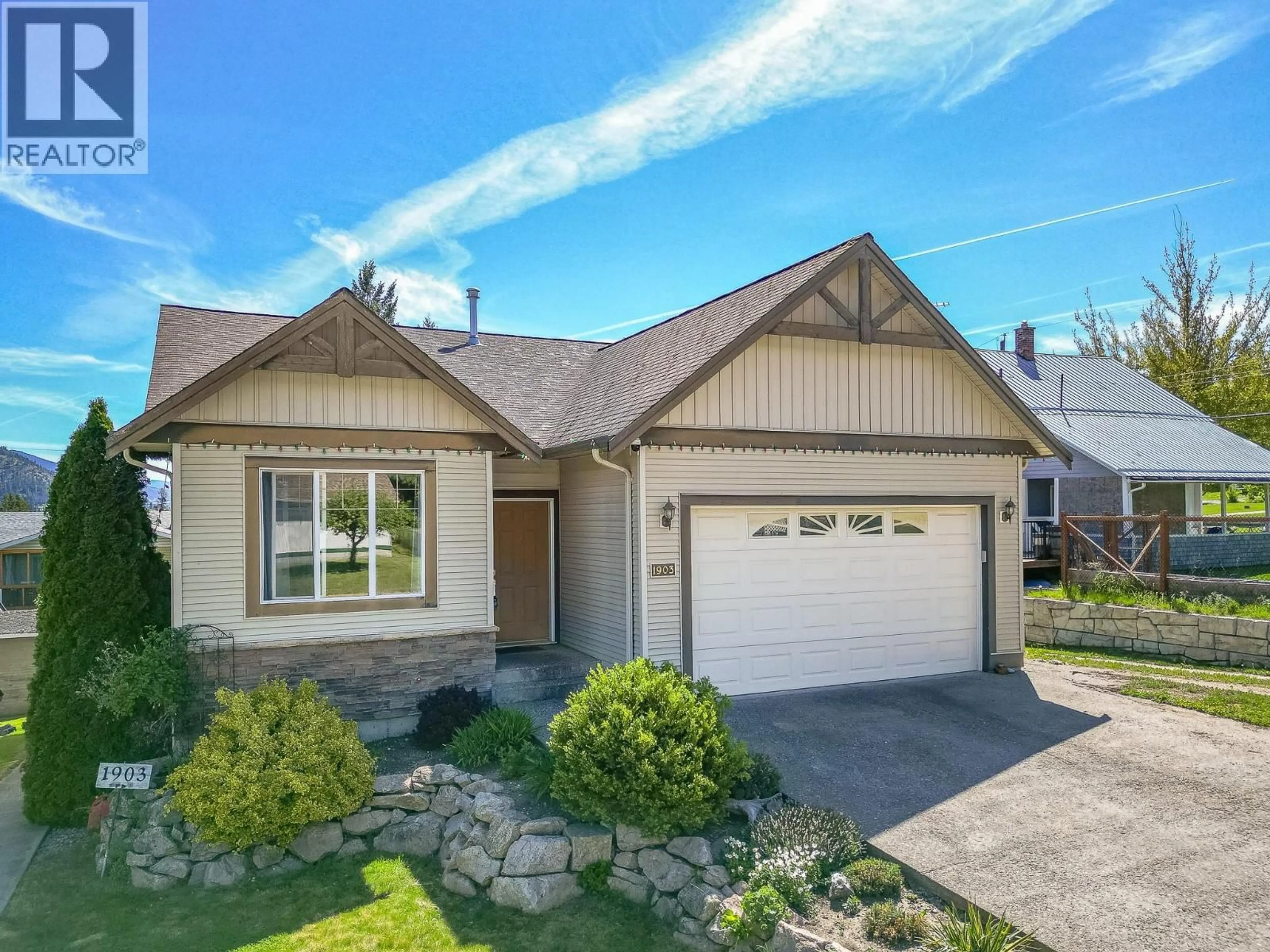 Home with vinyl exterior material, street for 1903 NORTHERN STREET, Enderby British Columbia V0E1V0