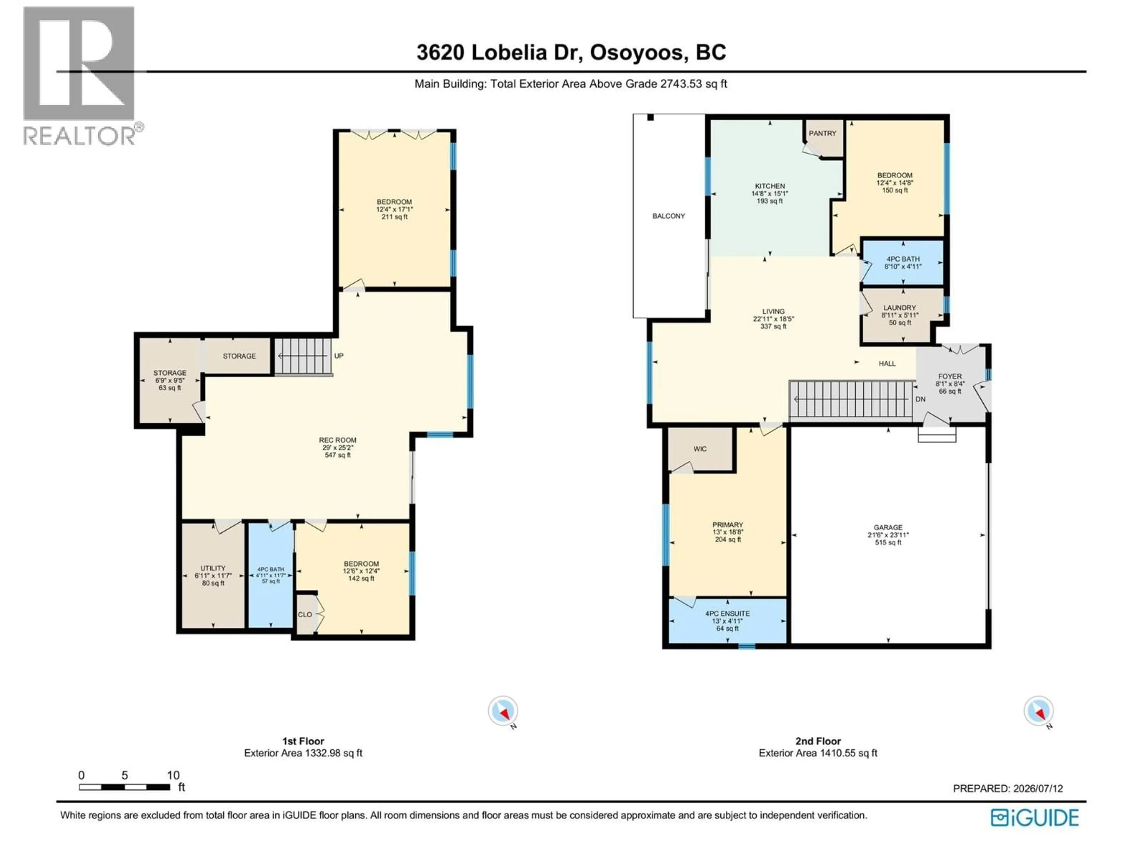 Floor plan for 3620 LOBELIA DRIVE, Osoyoos British Columbia V0H1V1