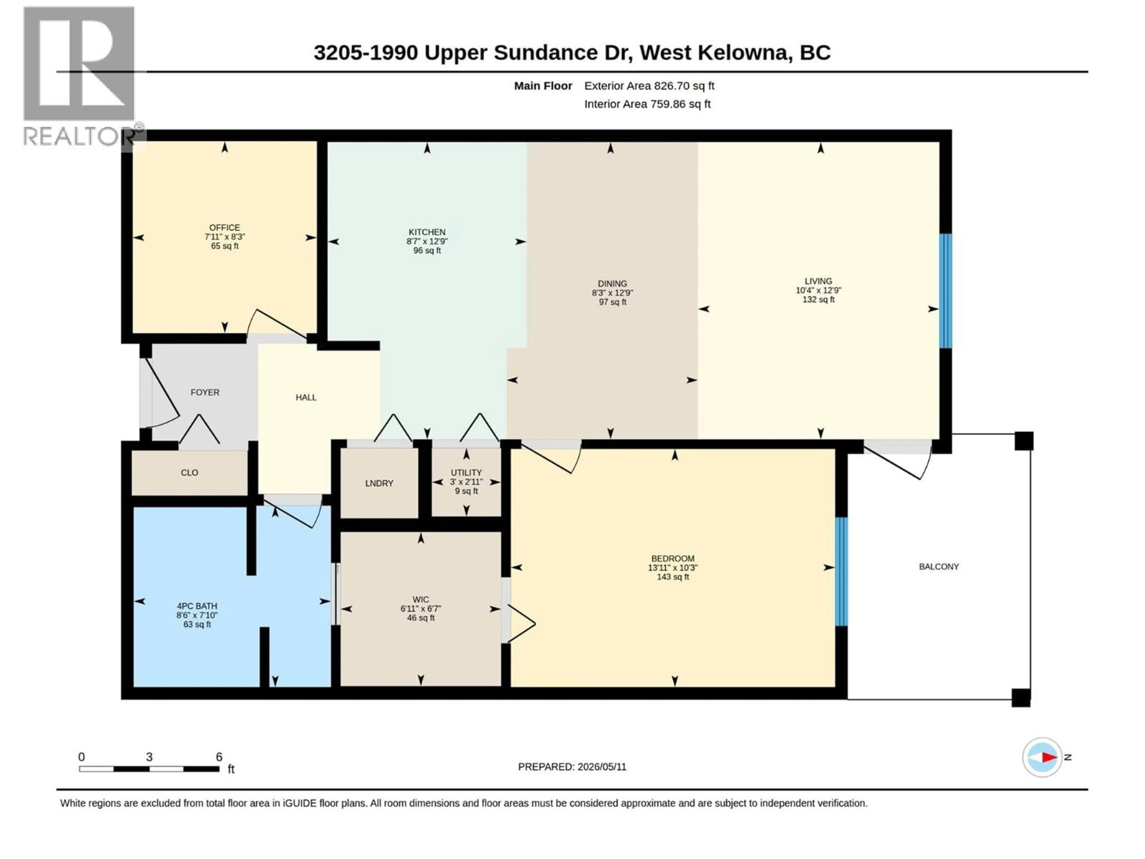 Floor plan for 3205 - 1990 UPPER SUNDANCE DRIVE, West Kelowna British Columbia V4T3E7