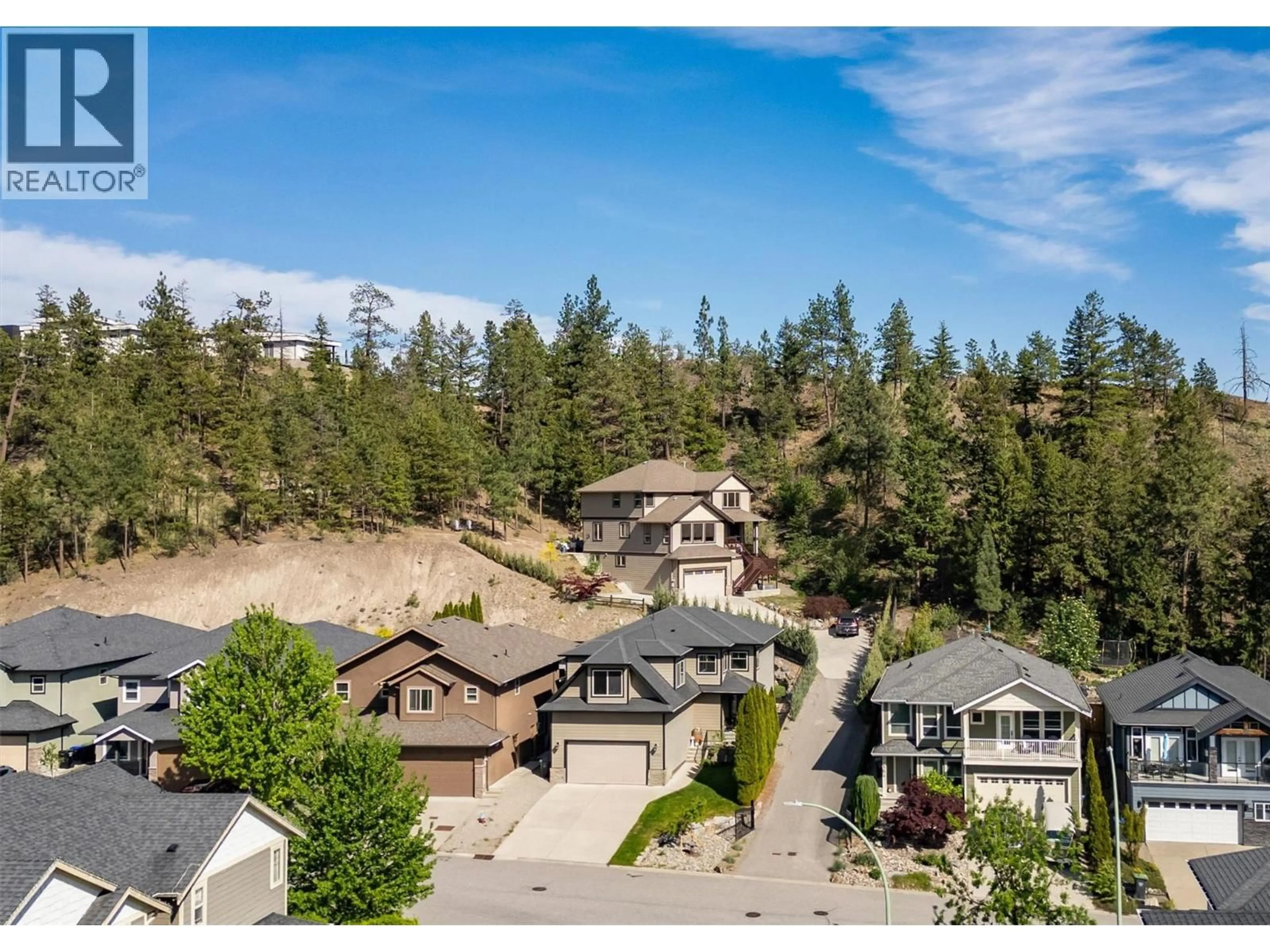 A pic from outside/outdoor area/front of a property/back of a property/a pic from drone, mountain view for 2200 SUNVIEW DRIVE, West Kelowna British Columbia V1Z3X9