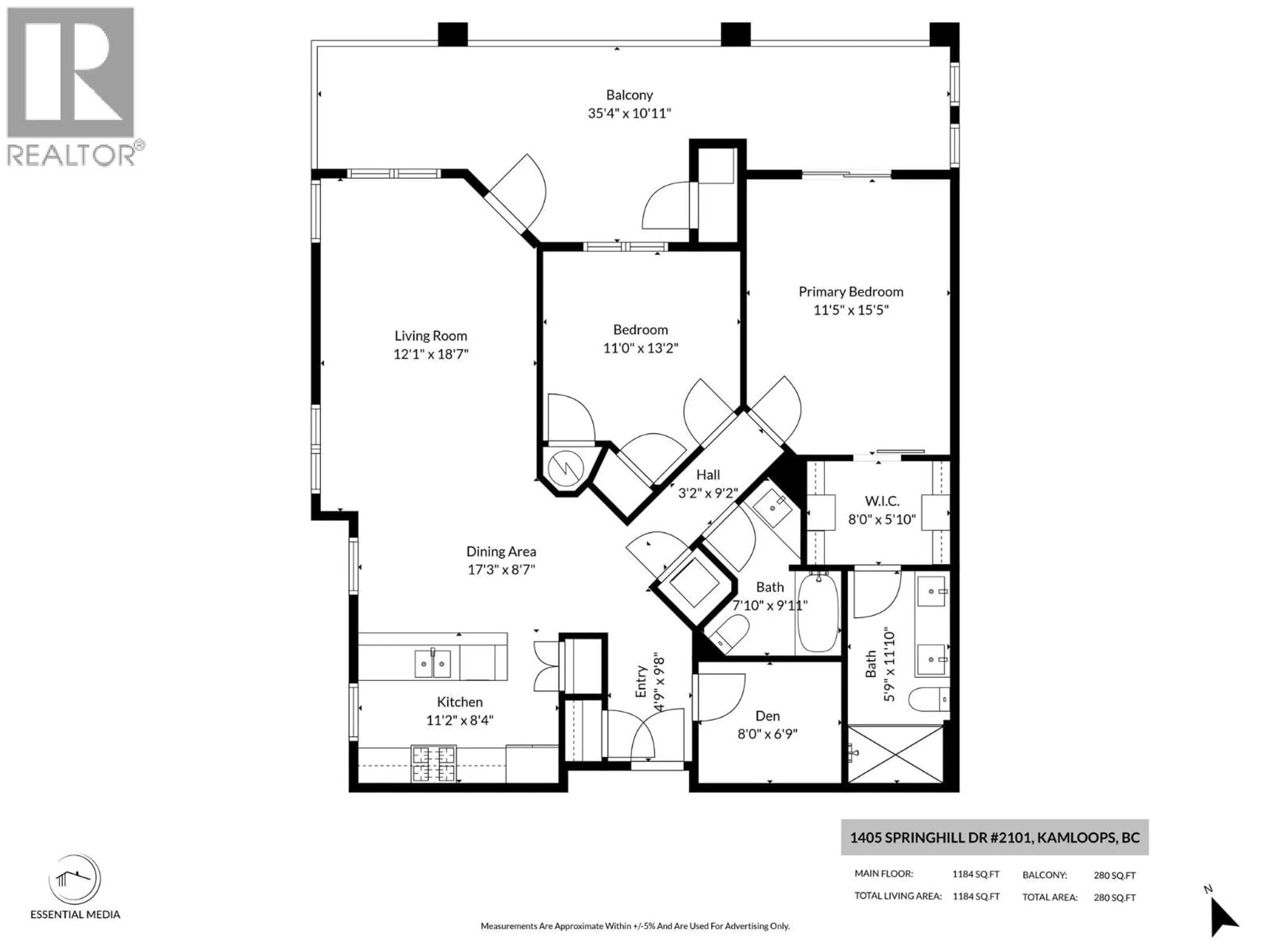 Floor plan for 2101 - 1405 SPRINGHILL DRIVE, Kamloops British Columbia V2C0B4