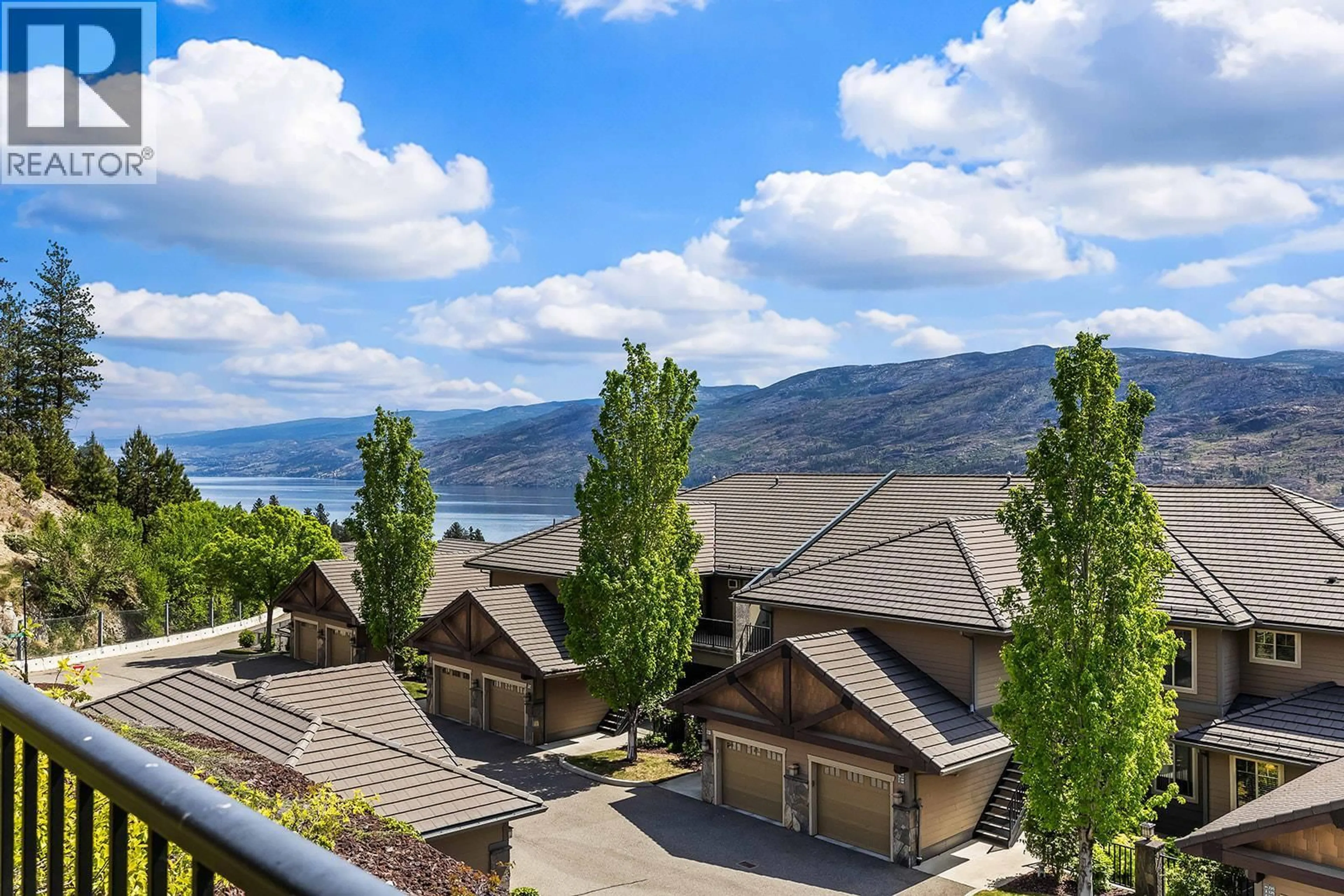 A pic from outside/outdoor area/front of a property/back of a property/a pic from drone, mountain view for 134 - 4350 PONDEROSA DRIVE, Peachland British Columbia V0H1X5