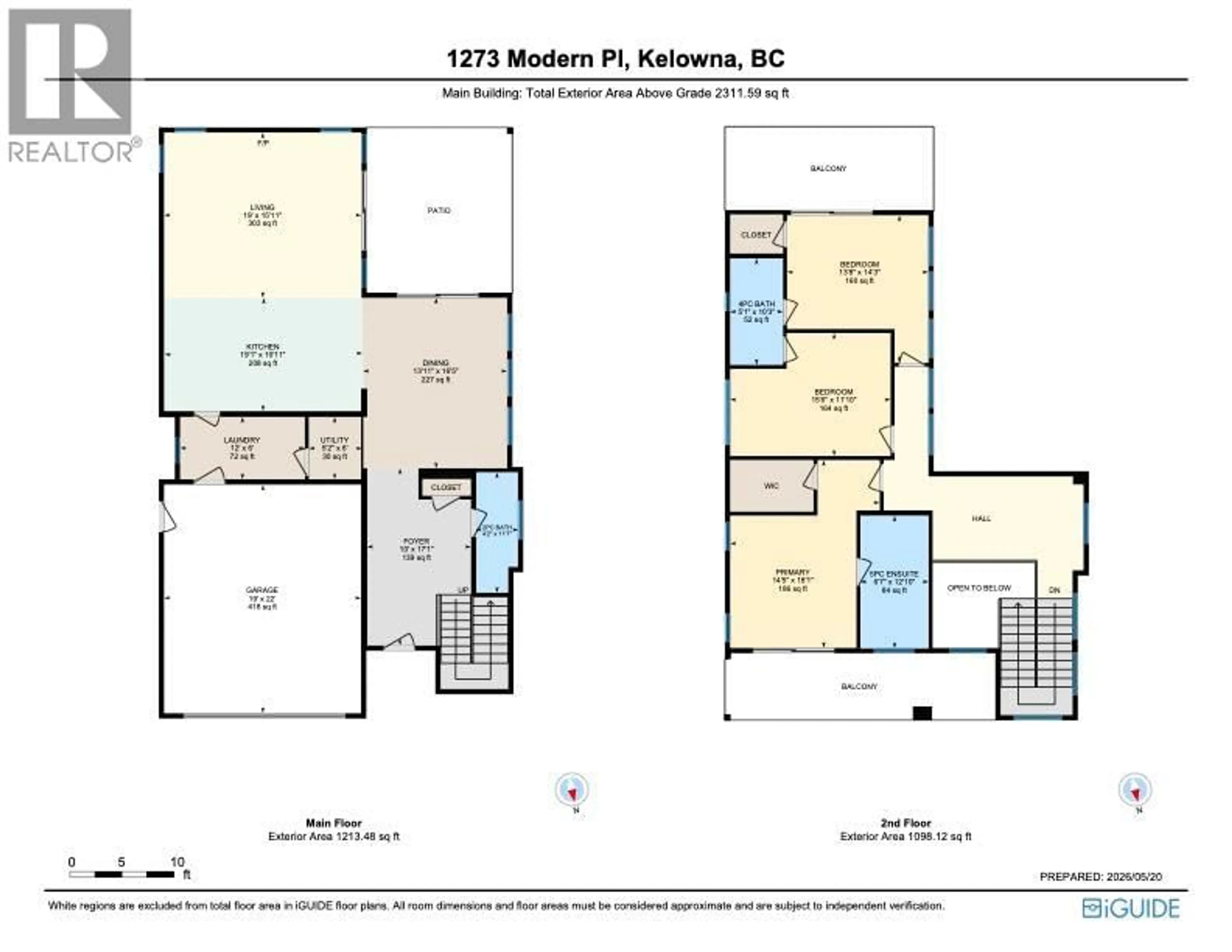 Floor plan for 1273 MODERN PLACE, Kelowna British Columbia V1V1A5