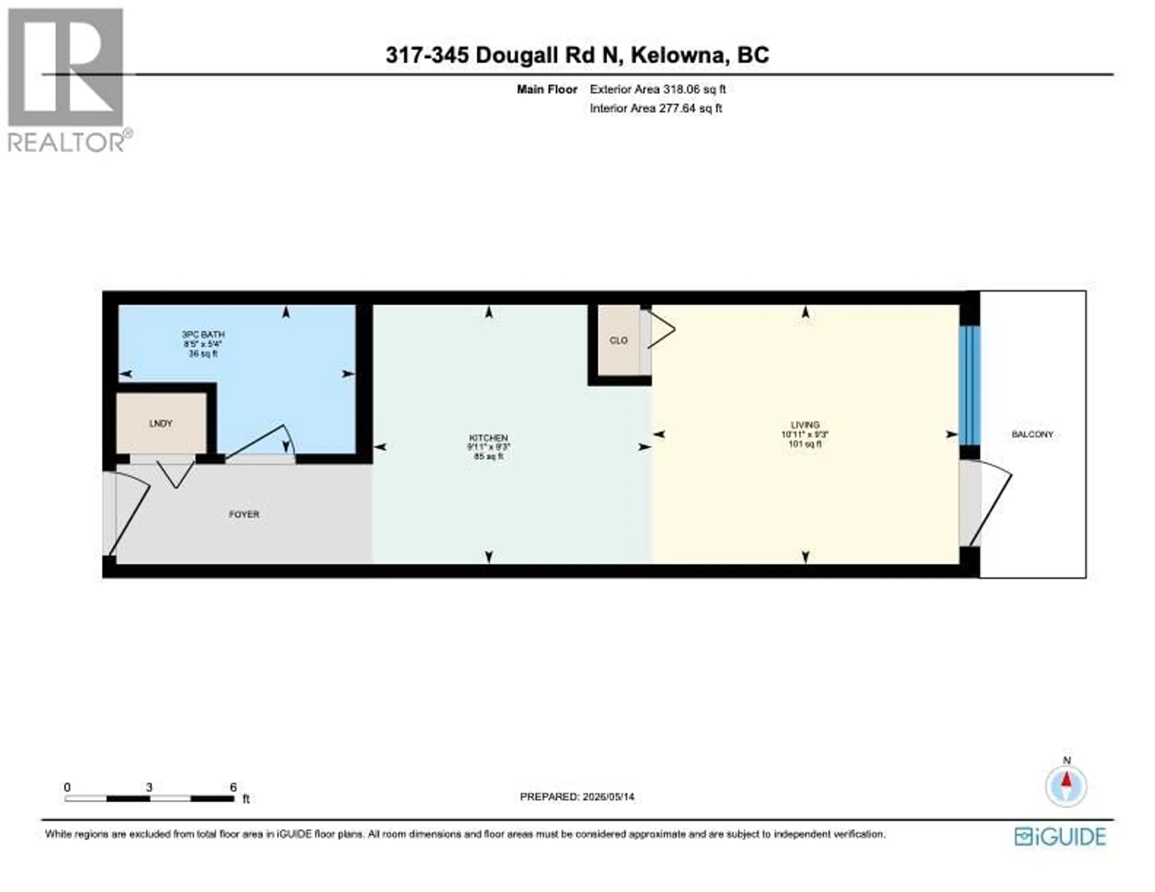 Floor plan for 317 - 345 DOUGALL ROAD NORTH, Kelowna British Columbia V5V2H9
