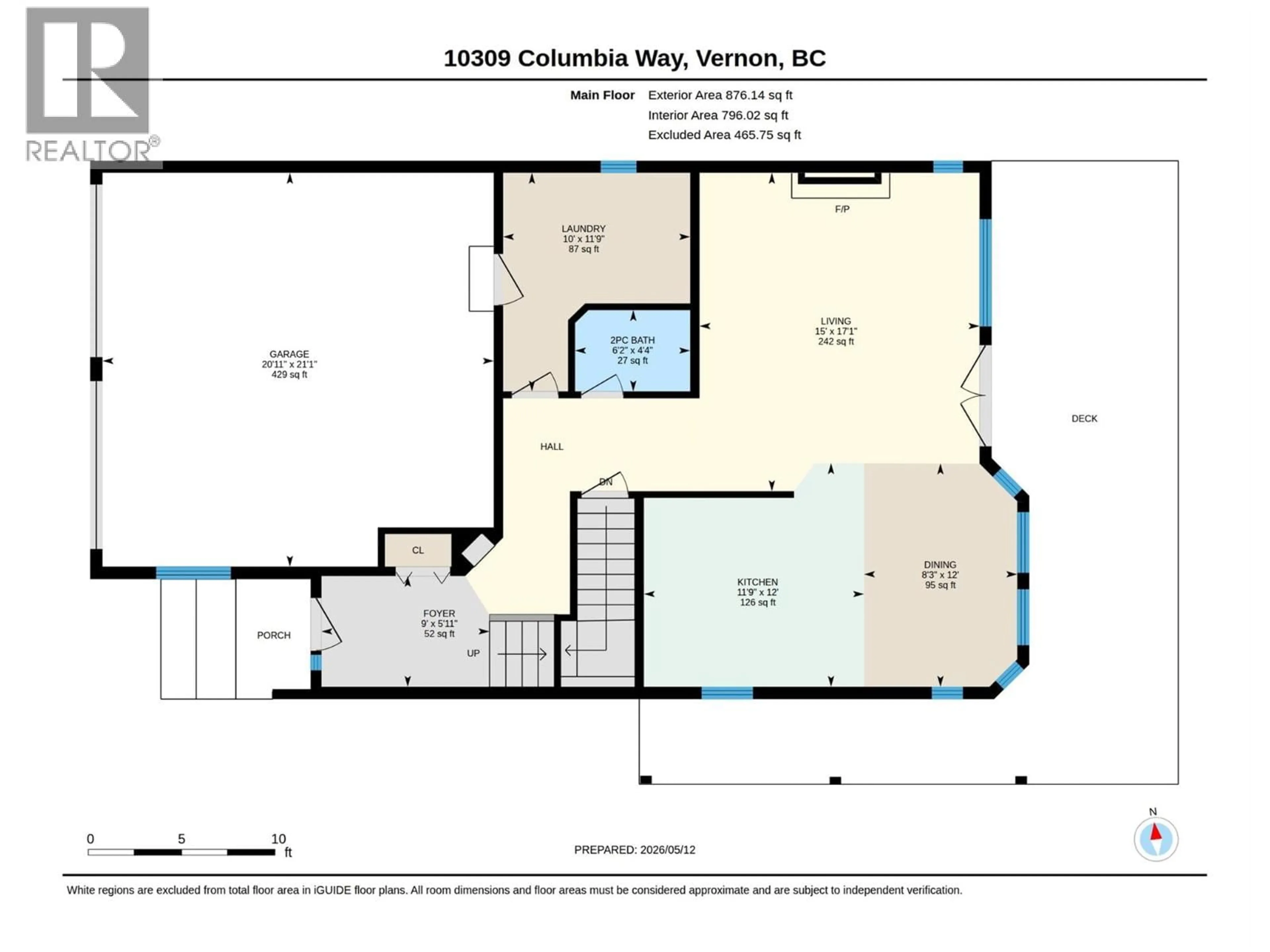 Floor plan for 10309 COLUMBIA WAY, Vernon British Columbia V1H2B6