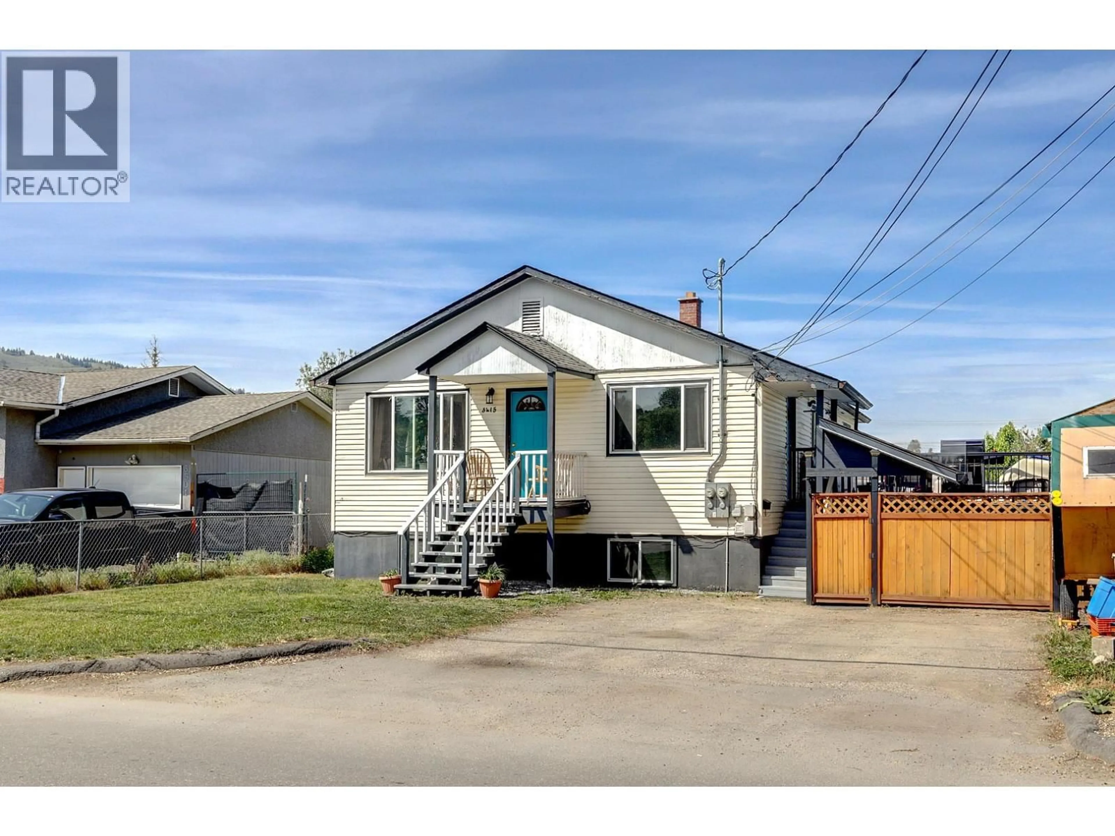 Home with vinyl exterior material, street for 3415 24 AVENUE, Vernon British Columbia V1T1L7