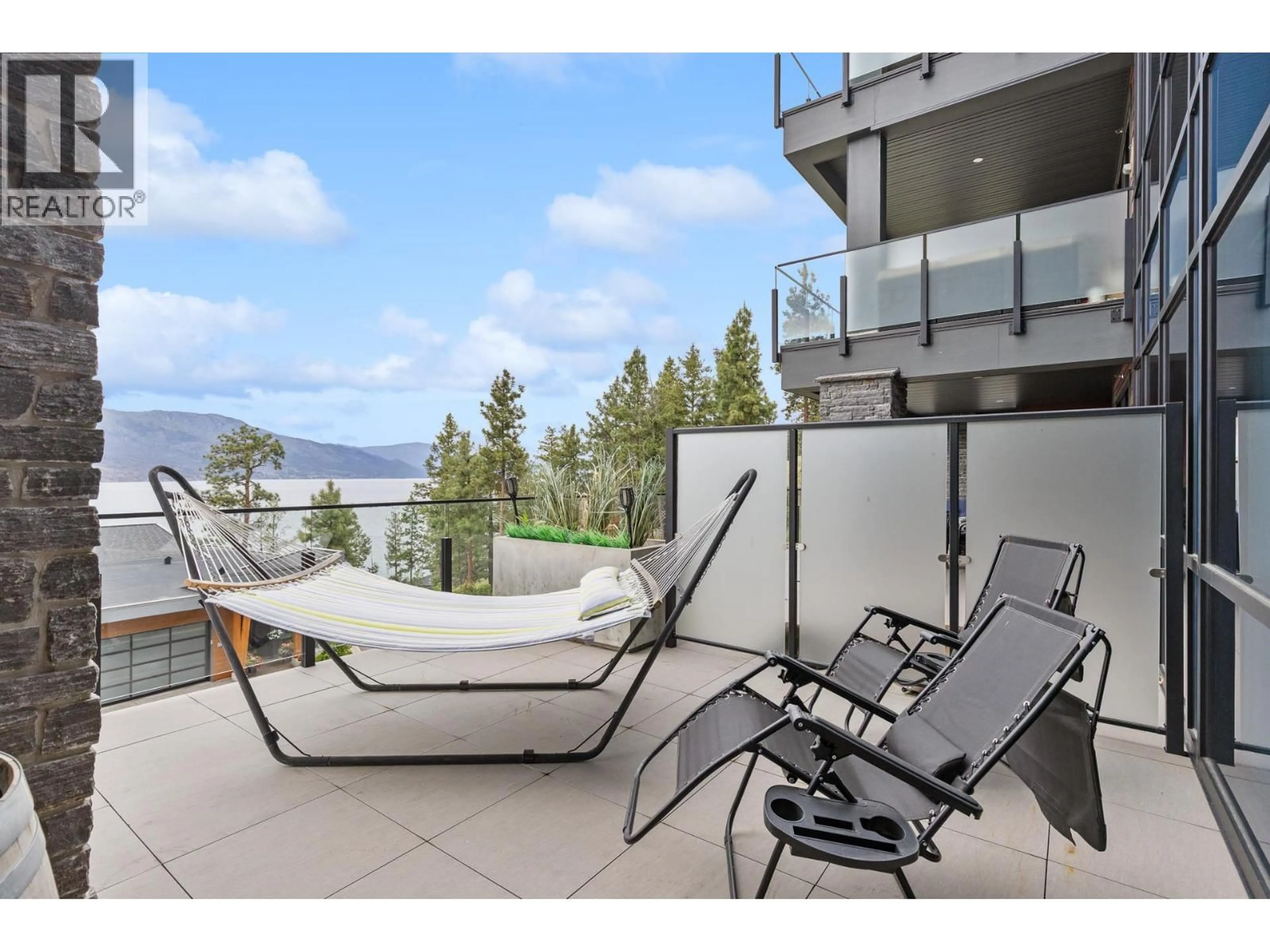Balcony in the apartment, water/lake/river/ocean view for 103 - 3475 GRANITE CLOSE, Kelowna British Columbia V1V0B9