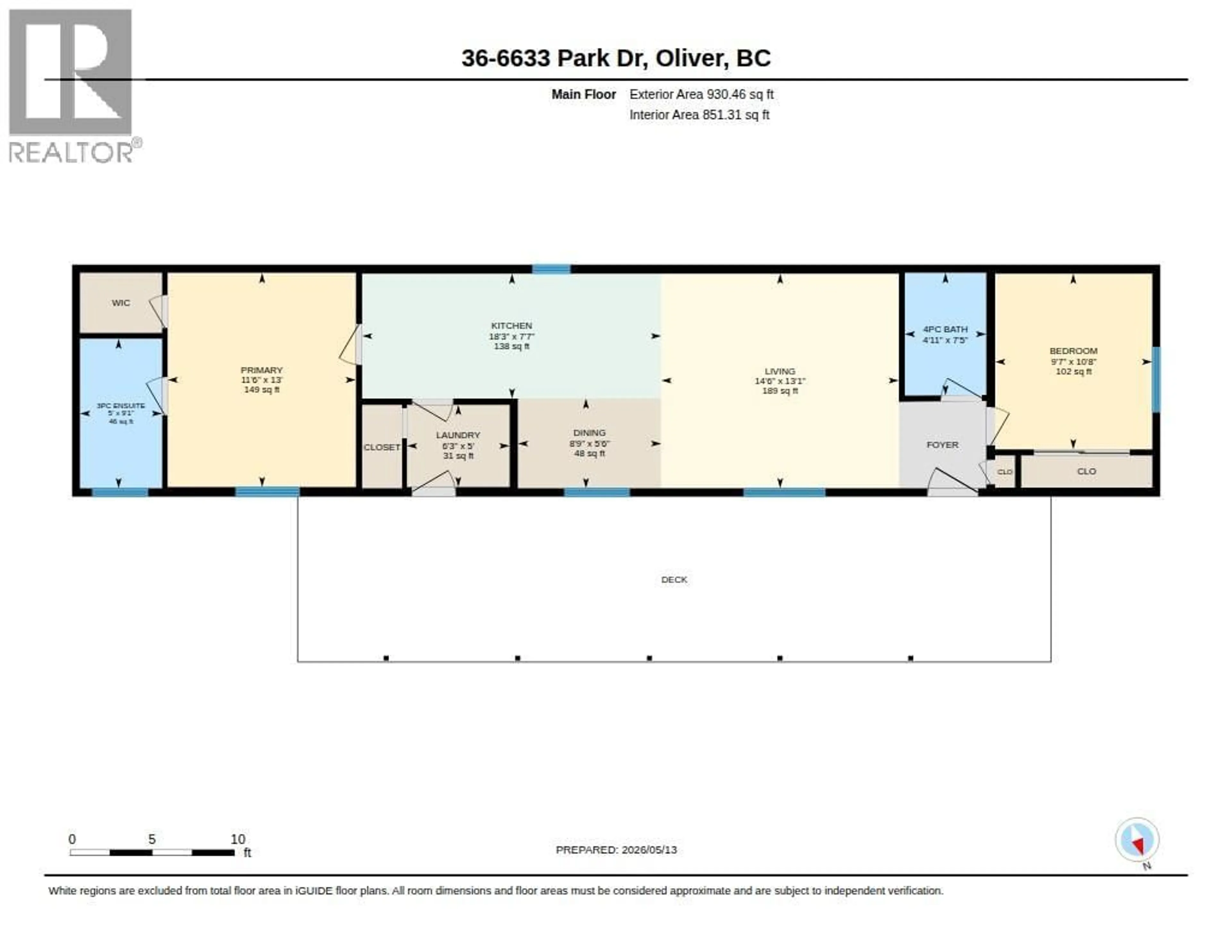 Floor plan for 36 - 6633 PARK DRIVE, Oliver British Columbia V0H1T4
