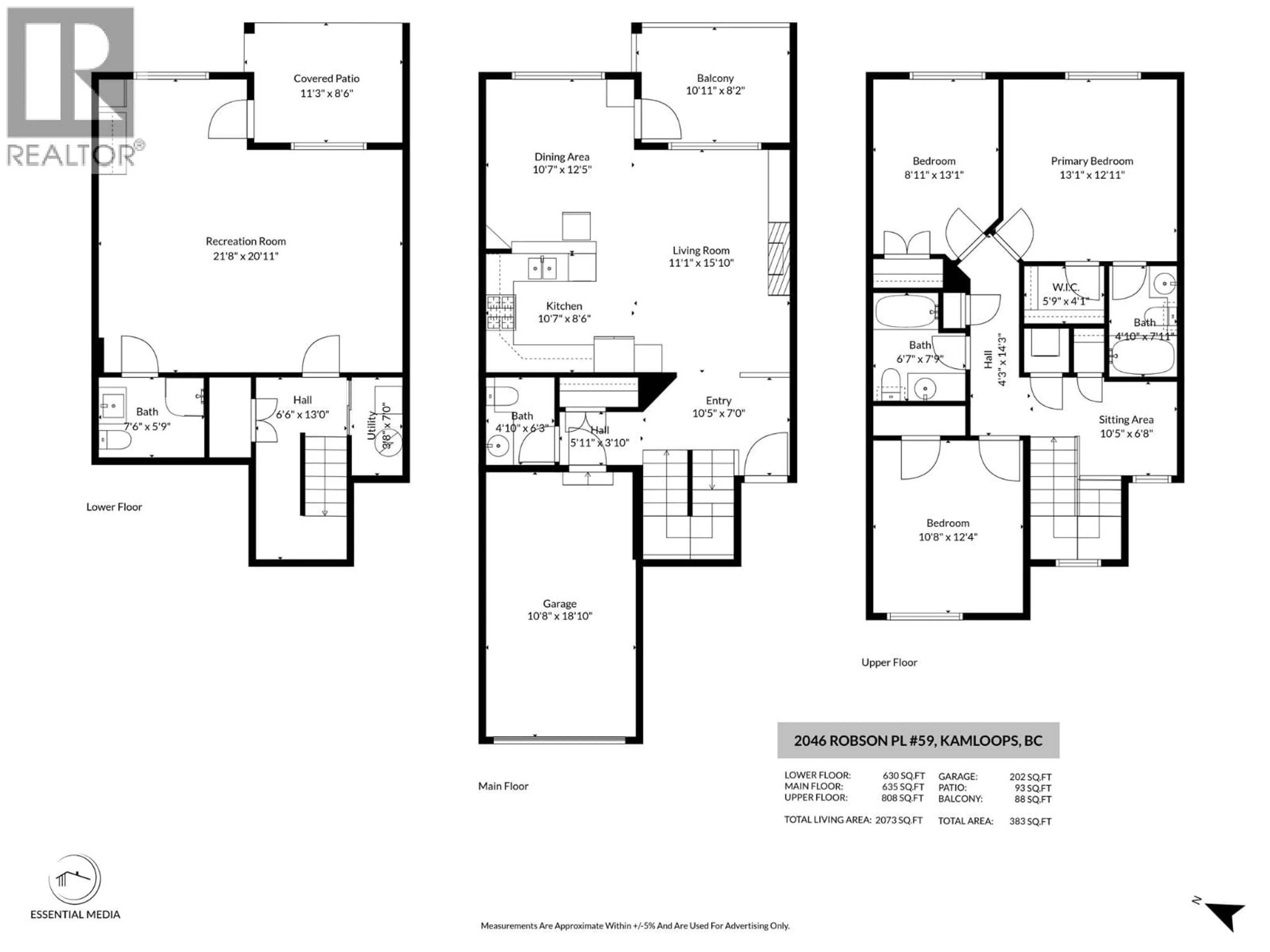 Floor plan for 59 - 2046 ROBSON PLACE, Kamloops British Columbia V2E0A5