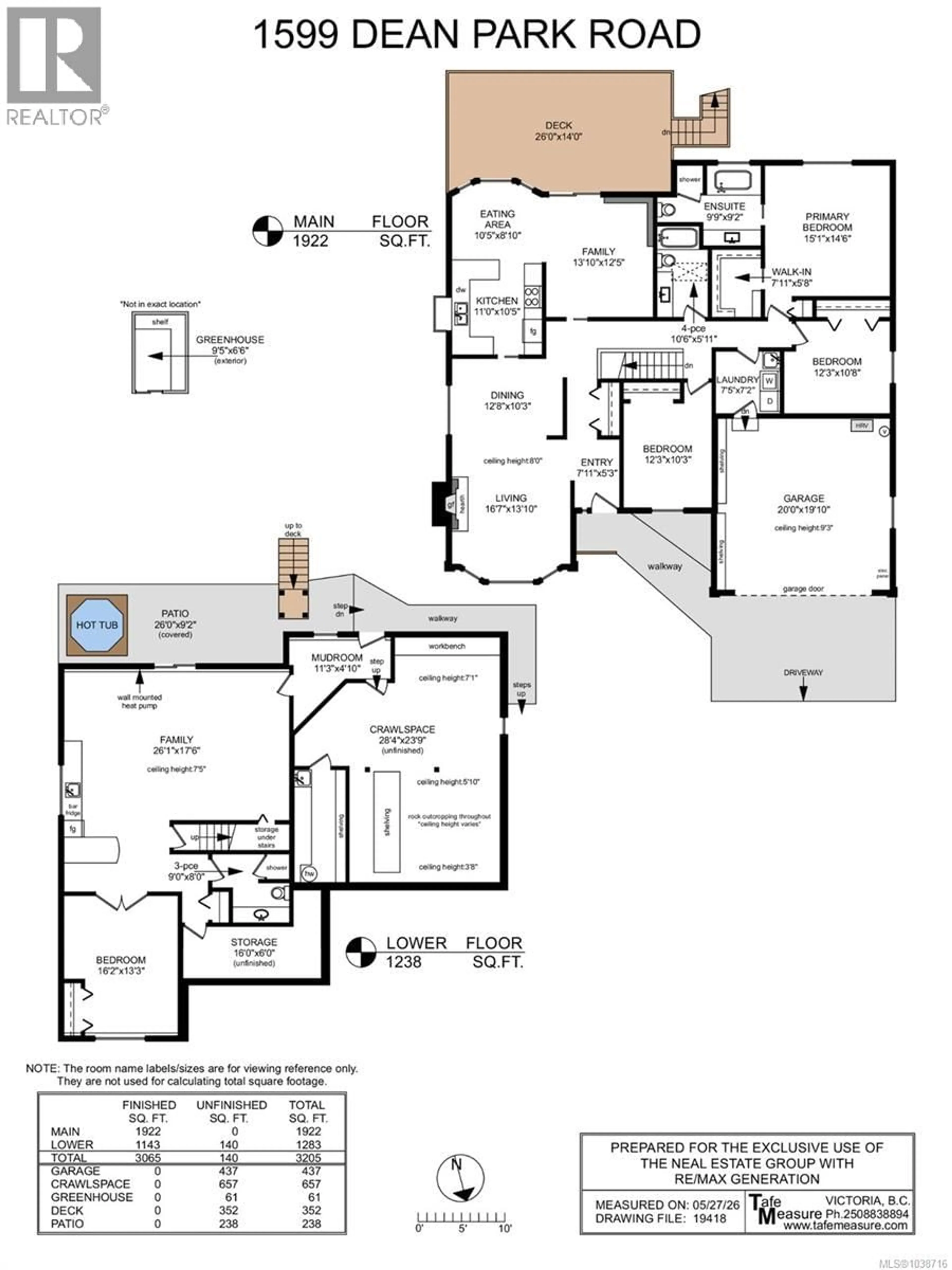 Floor plan for 1599 DEAN PARK ROAD, North Saanich British Columbia V8L5E5