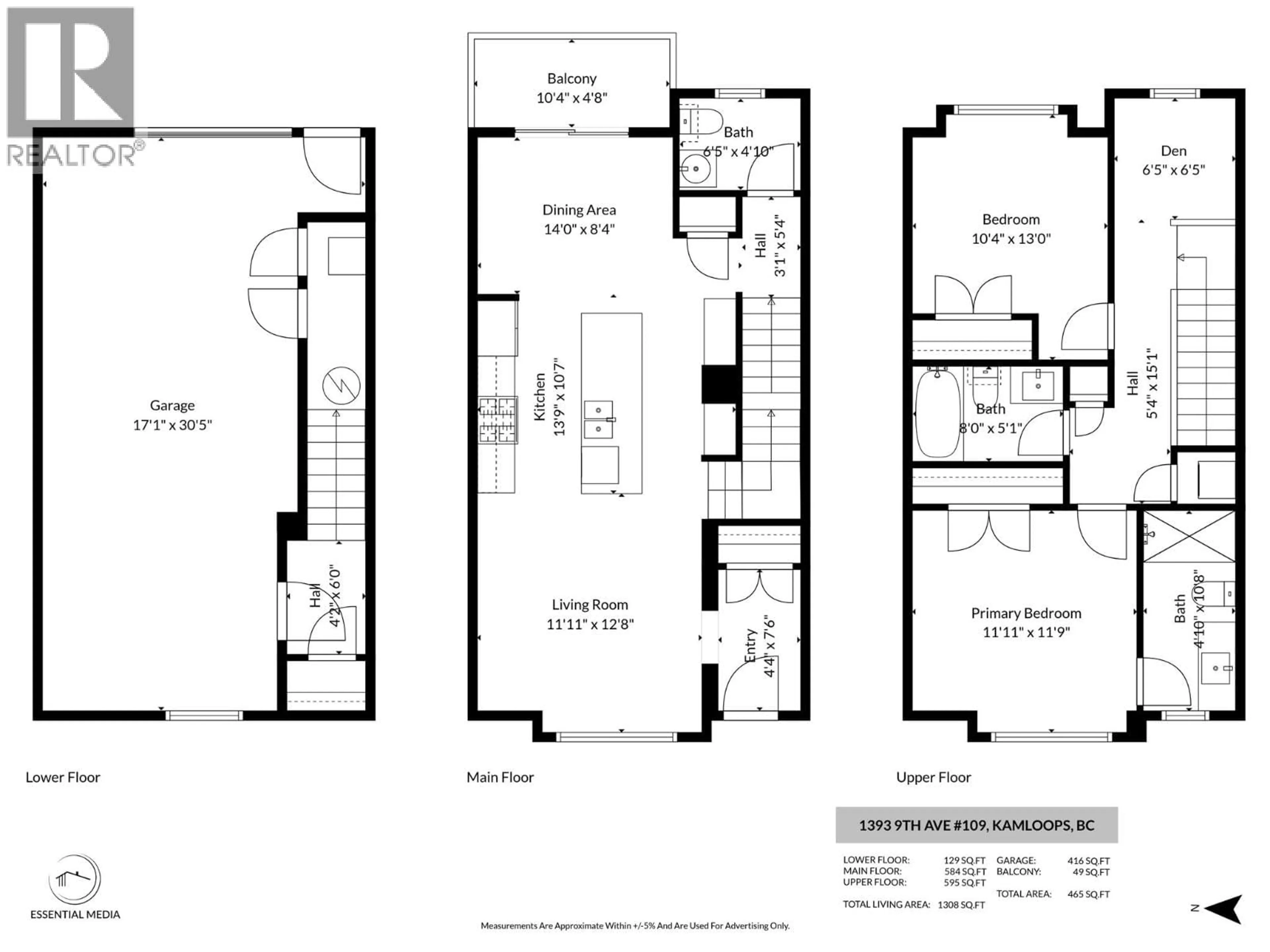 Floor plan for 109 - 1393 9TH AVENUE, Kamloops British Columbia V2C3X6
