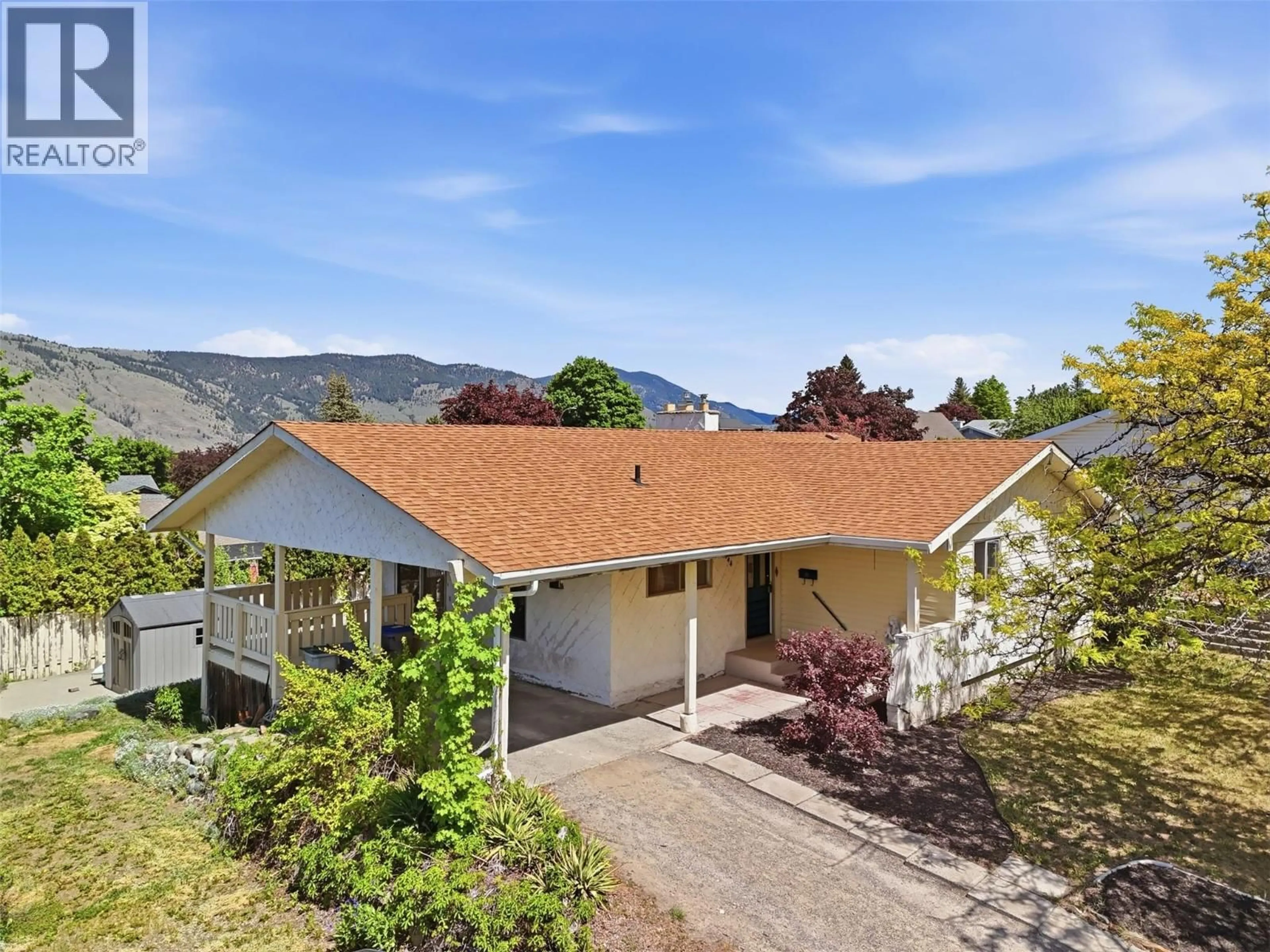A pic from outside/outdoor area/front of a property/back of a property/a pic from drone, mountain view for 2444 NECHAKO DRIVE, Kamloops British Columbia V2E1S7
