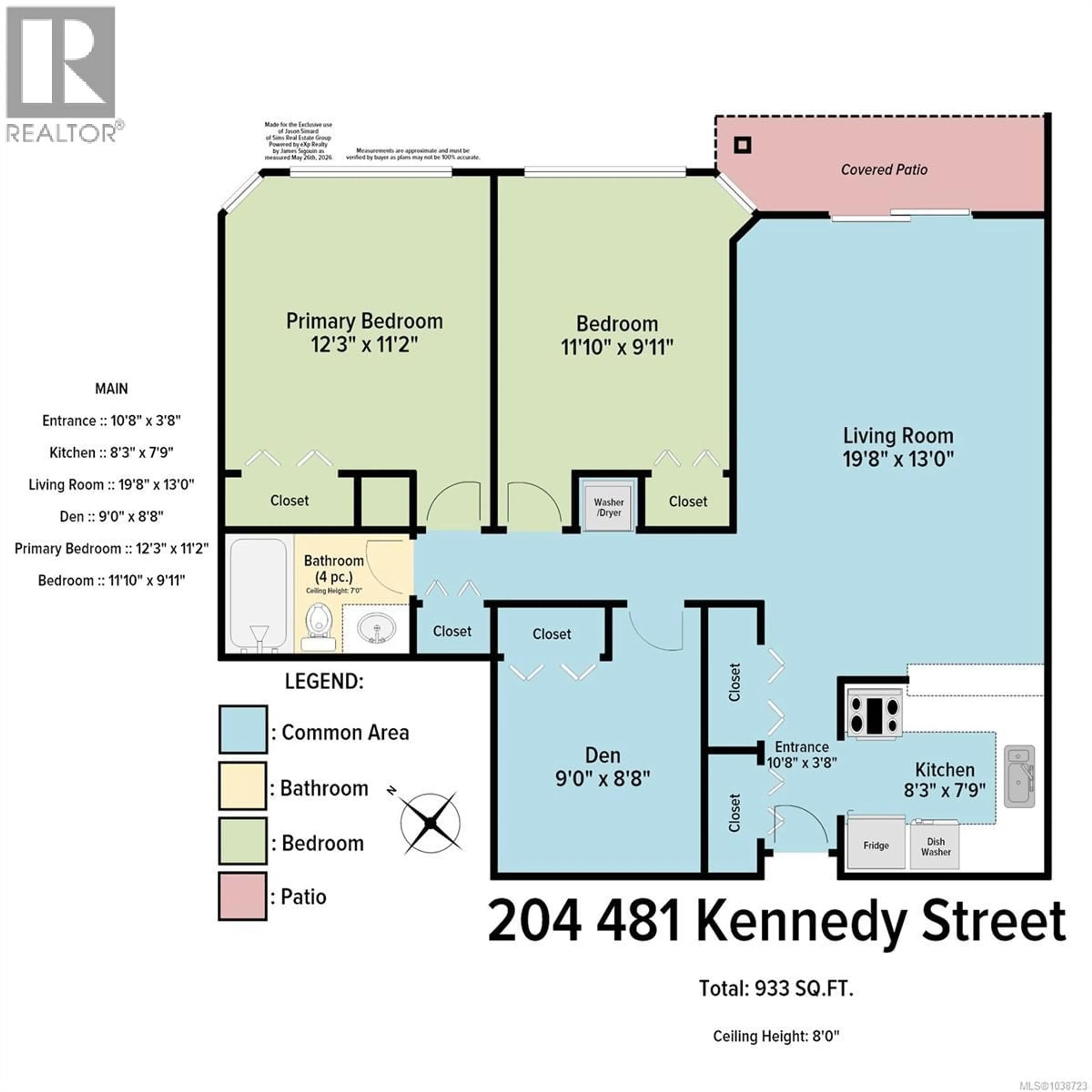 Floor plan for 204 - 481 KENNEDY STREET, Nanaimo British Columbia V9R2J4