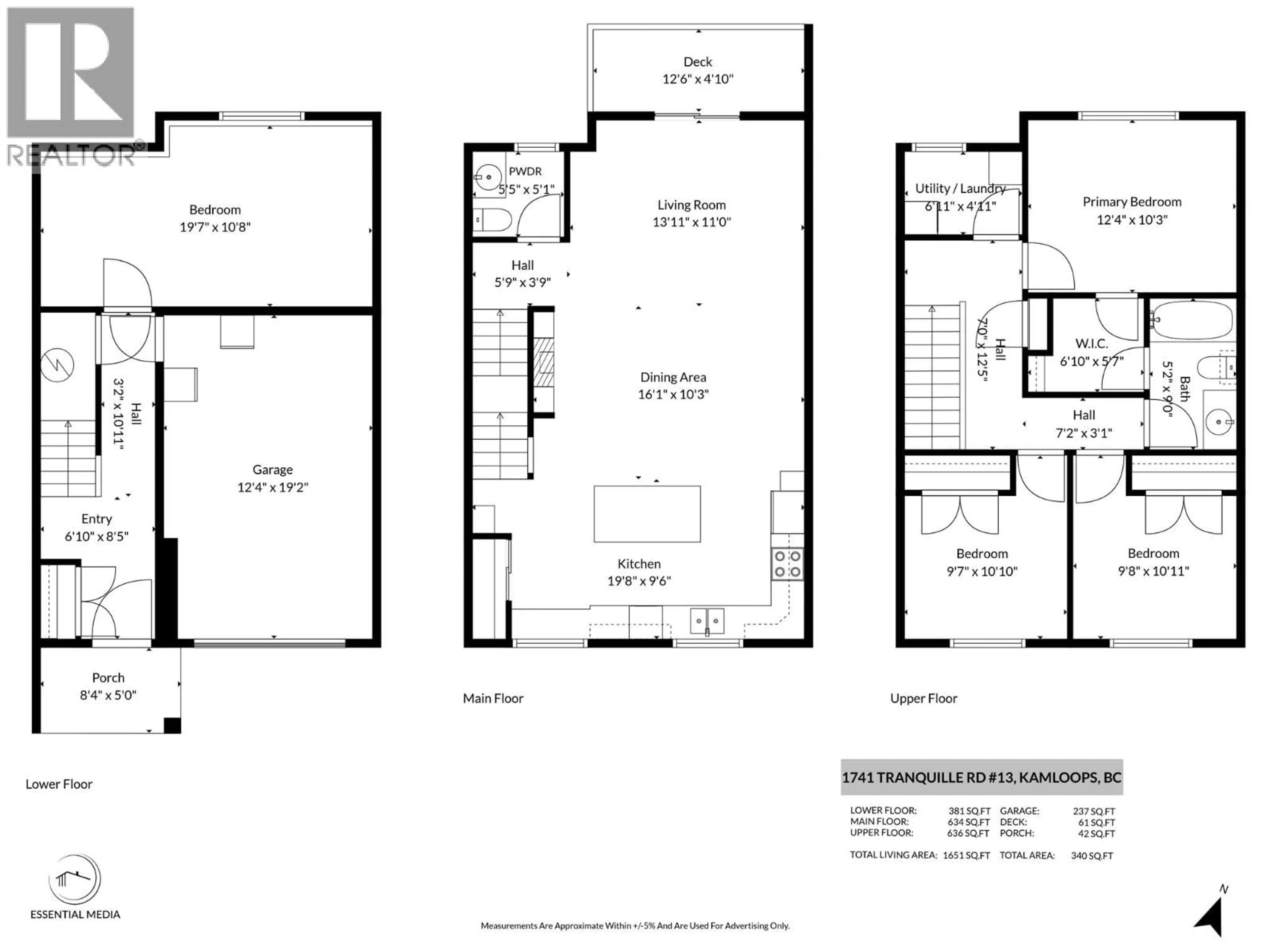 Floor plan for 13 - 1741 TRANQUILLE ROAD, Kamloops British Columbia V2B0C3