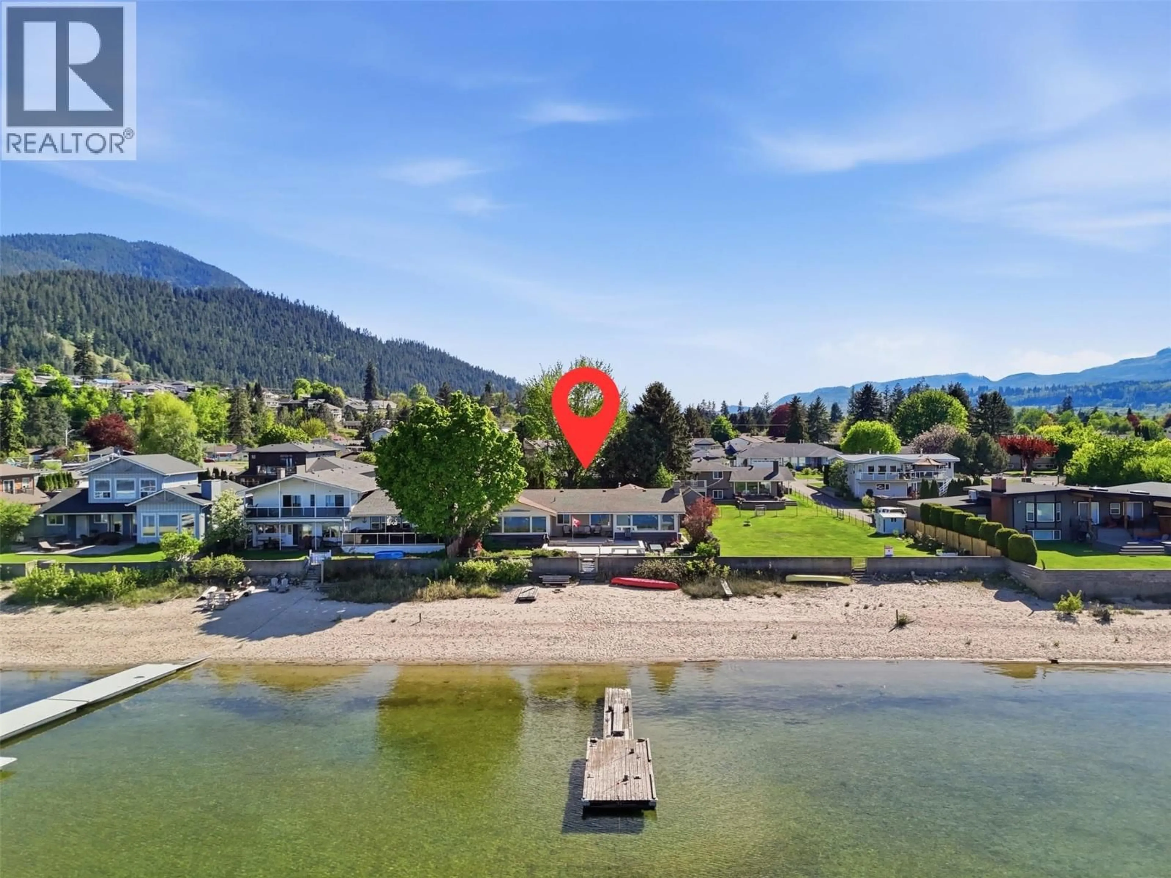 A pic from outside/outdoor area/front of a property/back of a property/a pic from drone, water/lake/river/ocean view for 327 LAKESHORE DRIVE, Chase British Columbia V0E1M0