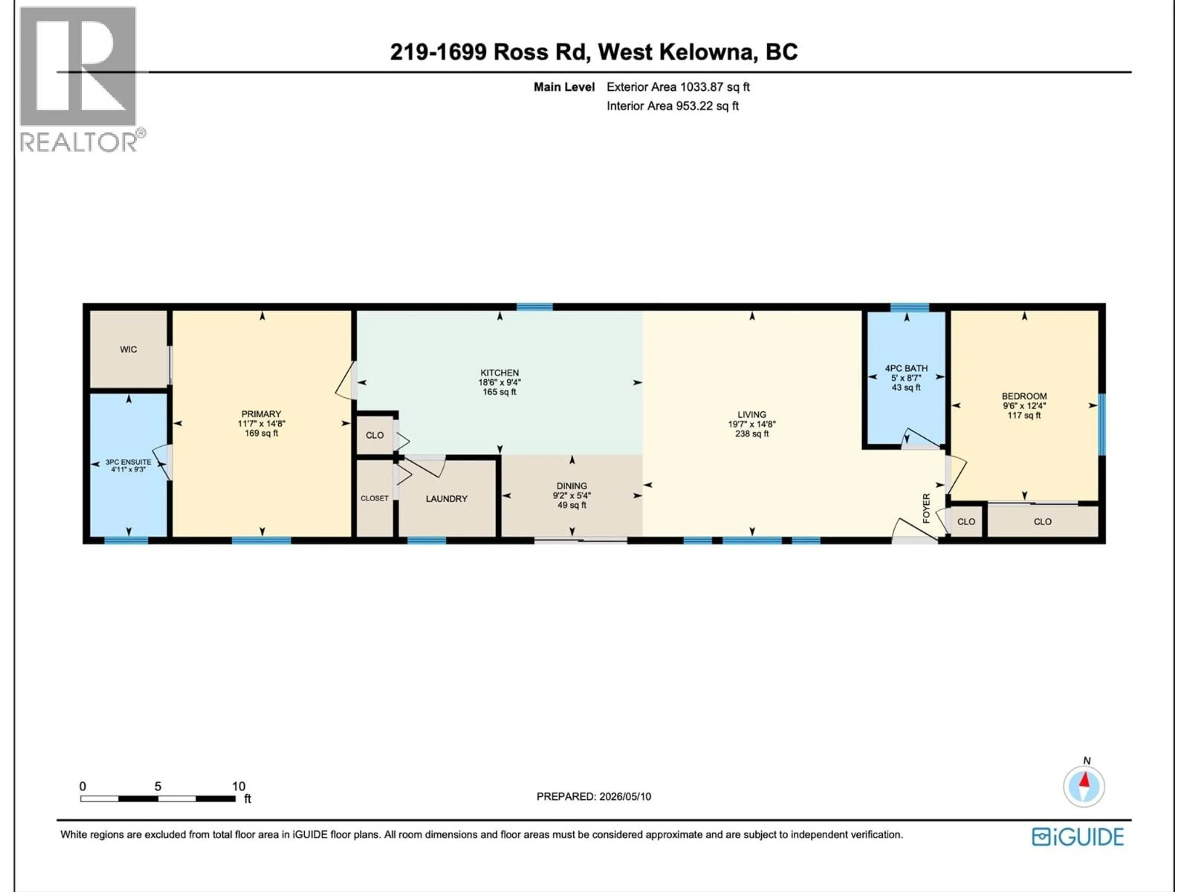 Floor plan for 219 - 1699 ROSS ROAD, West Kelowna British Columbia V1Z1L8