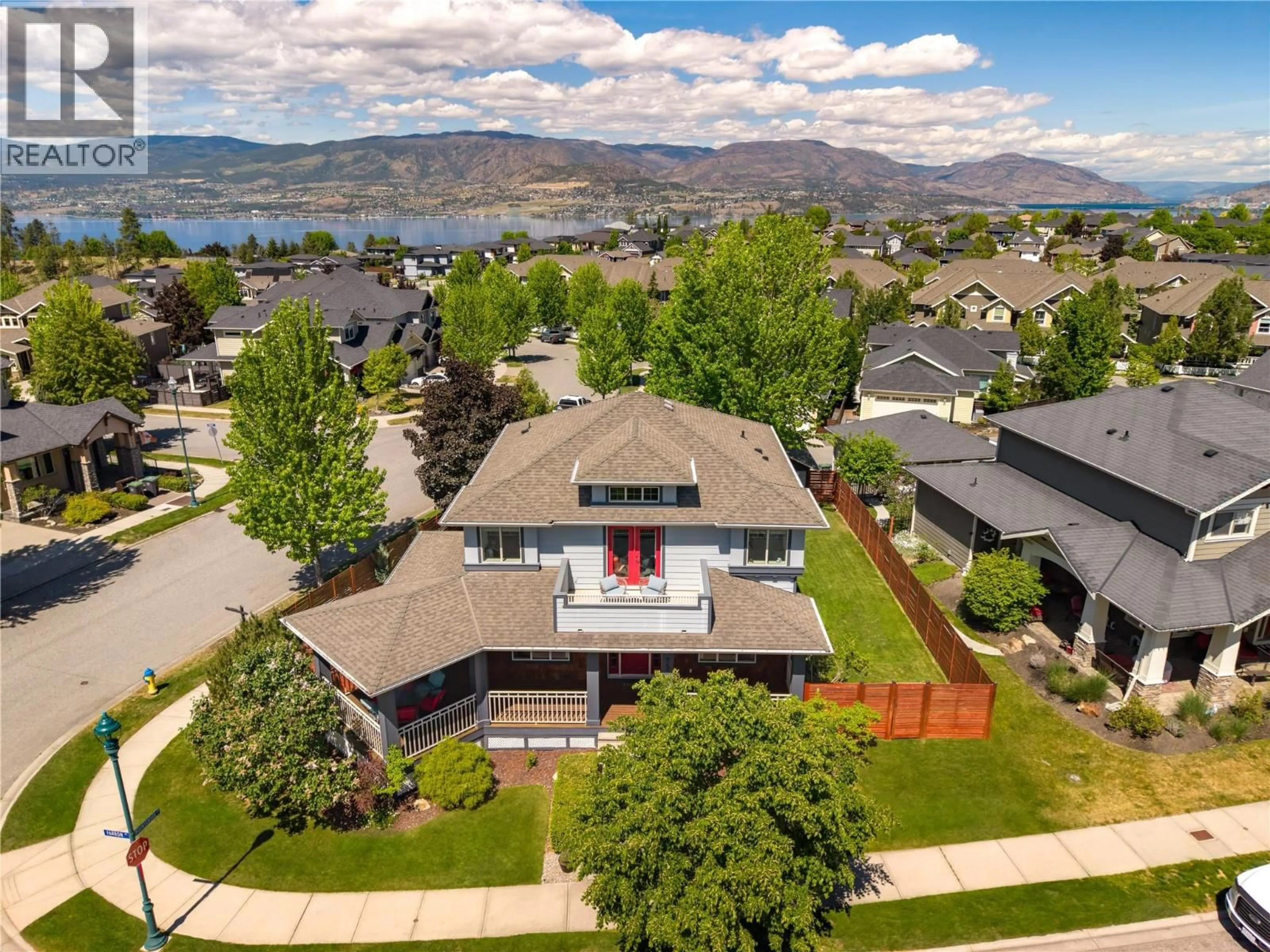A pic from outside/outdoor area/front of a property/back of a property/a pic from drone, mountain view for 5532 FARRON PLACE, Kelowna British Columbia V1W5H1
