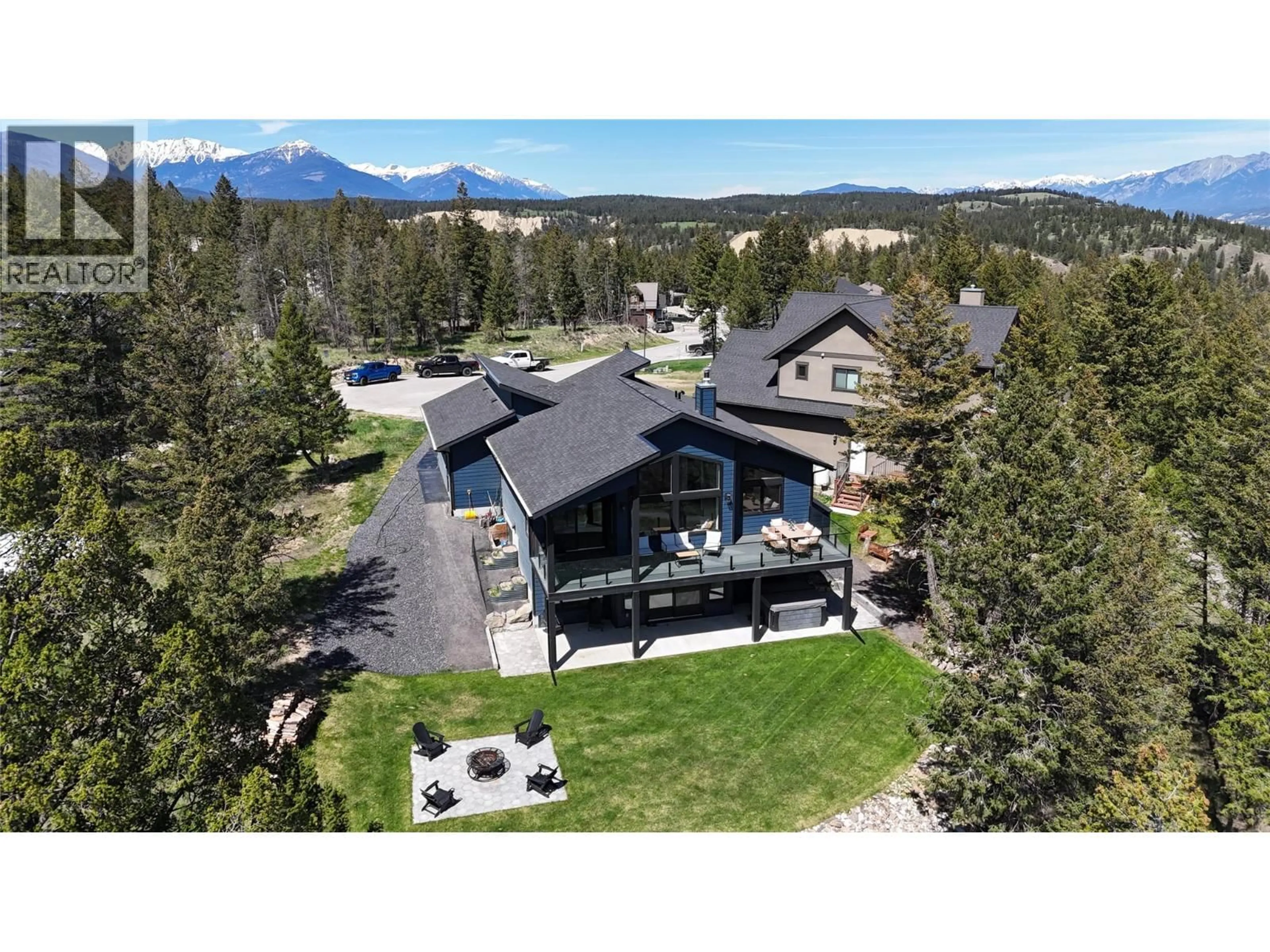 A pic from outside/outdoor area/front of a property/back of a property/a pic from drone, mountain view for 1853 PINE RIDGE MOUNTAIN TRAIL, Invermere British Columbia V0A1K4