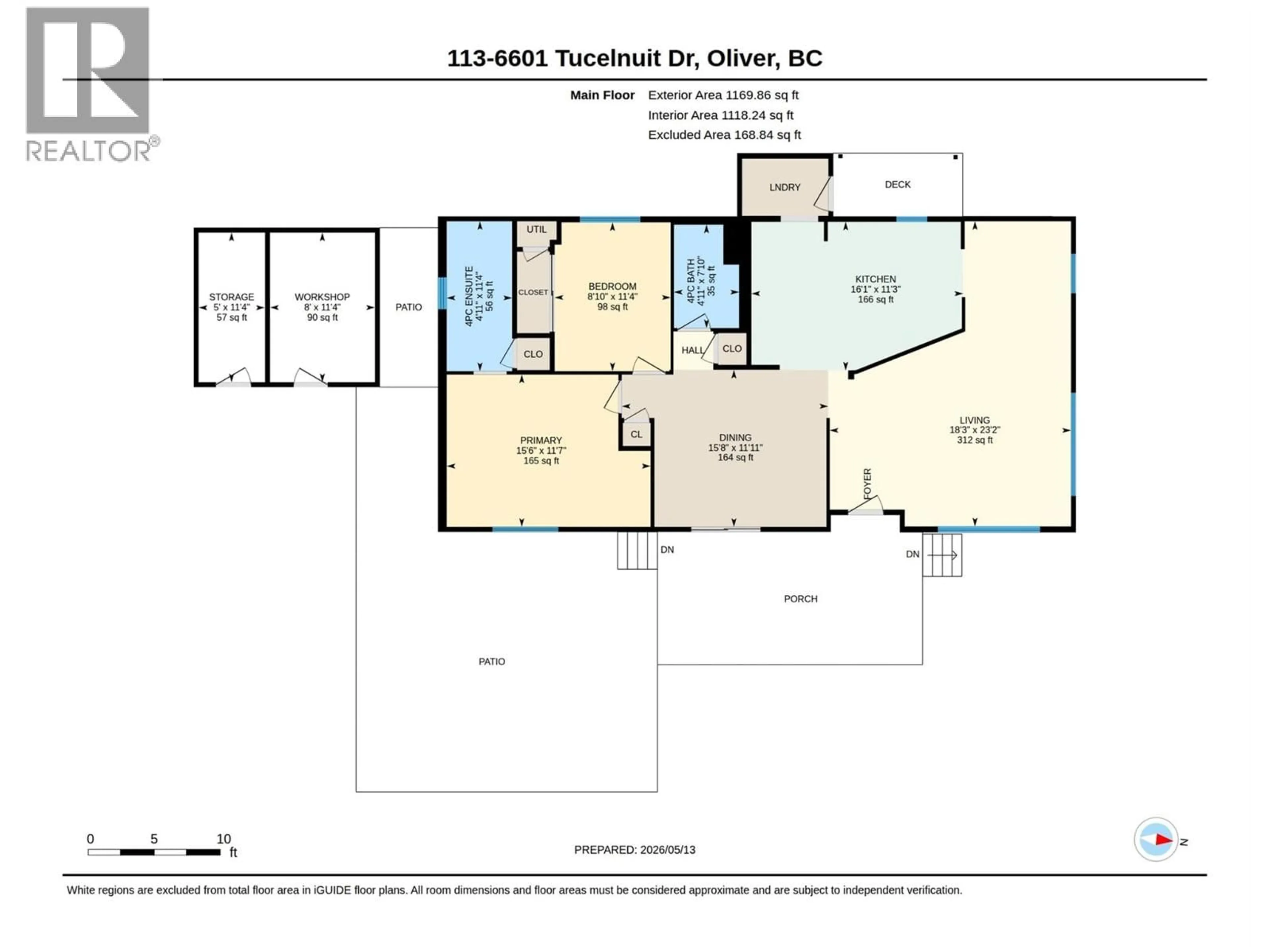 Floor plan for 113 - 6601 TUCELNUIT DRIVE, Oliver British Columbia V0H1T3