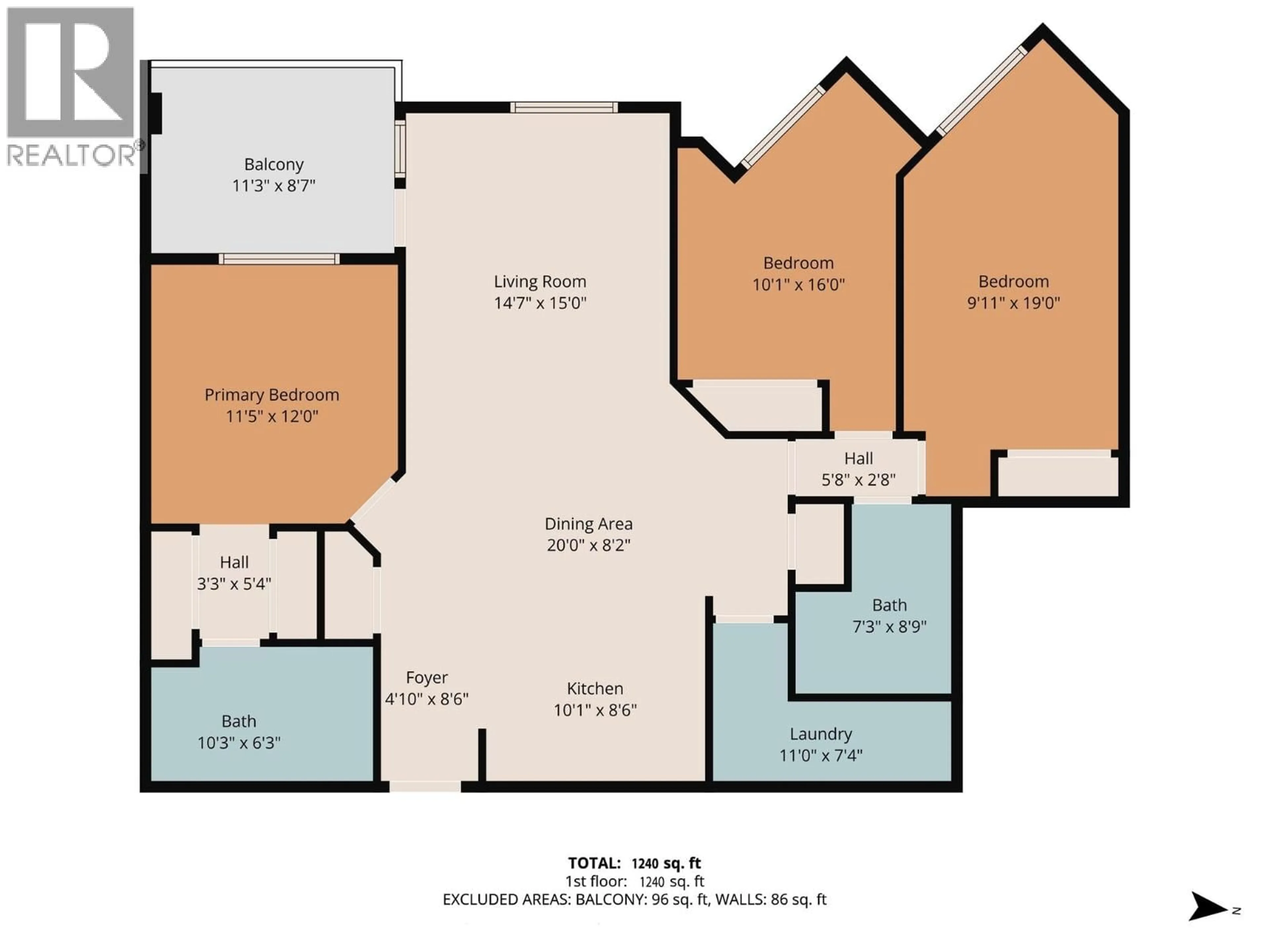 Floor plan for 206 - 135 ZIPRICK ROAD, Kelowna British Columbia V1X8B2