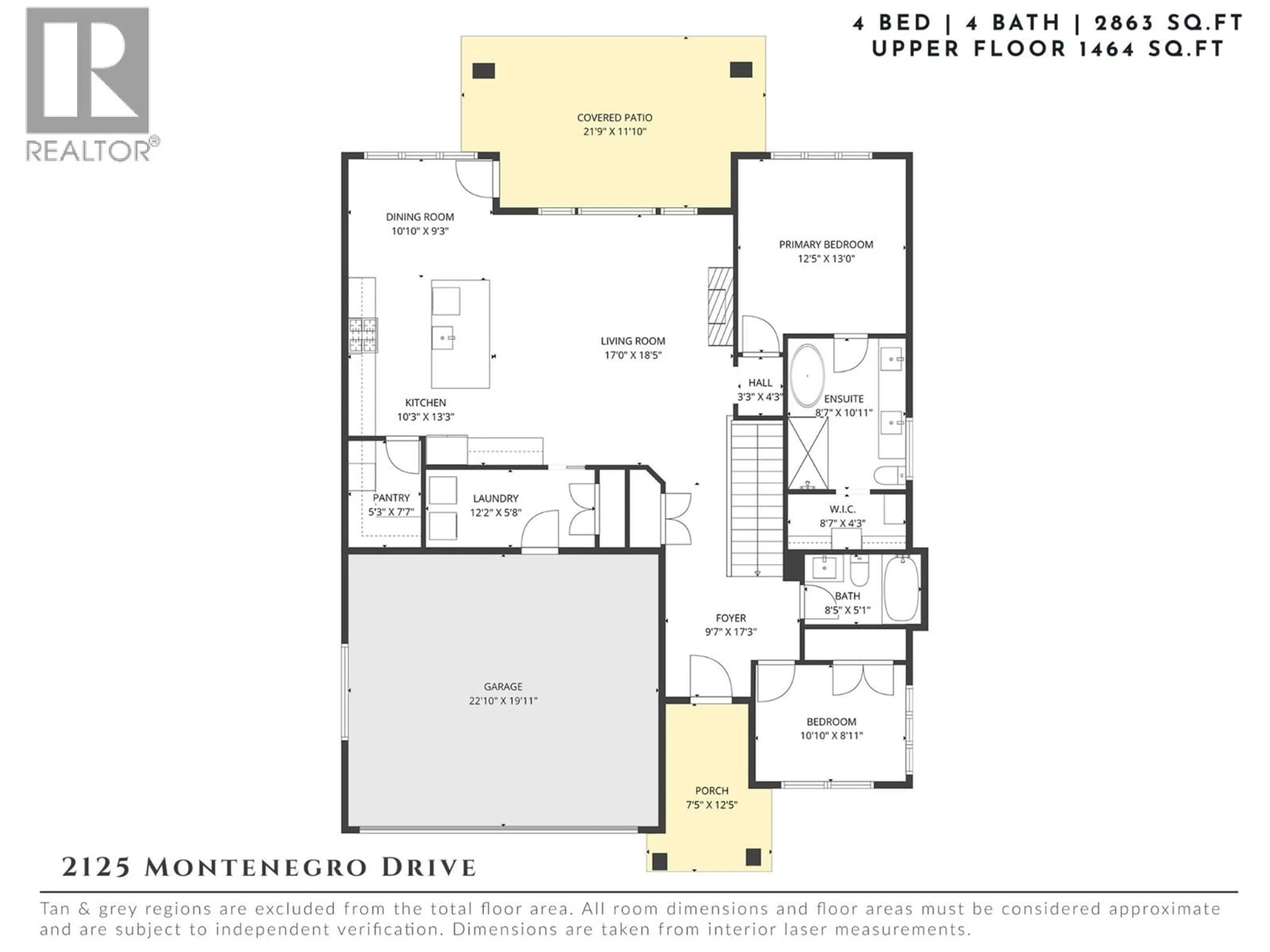 Floor plan for 2125 MONTENEGRO DRIVE, Kelowna British Columbia V1P0B2