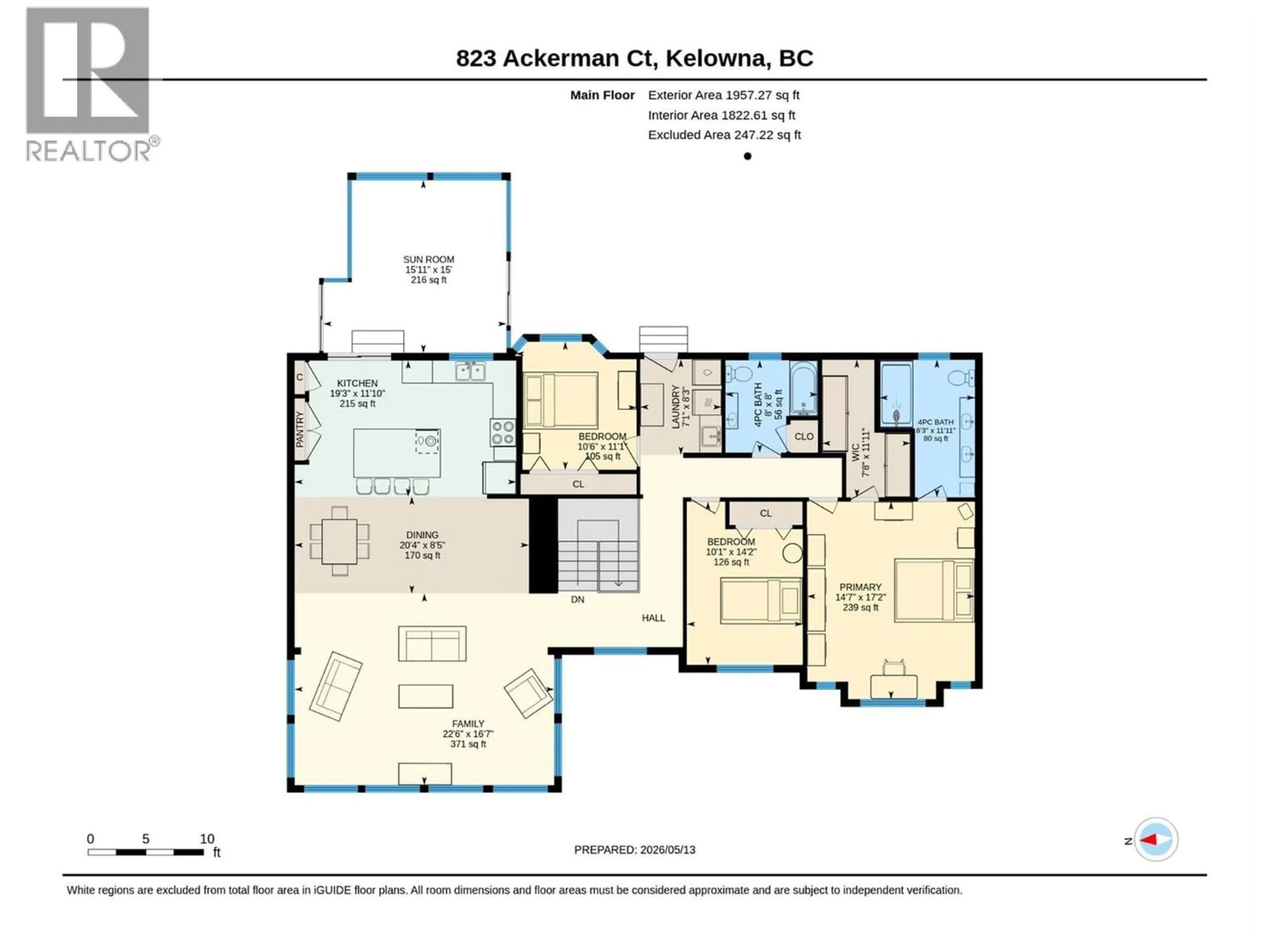 Floor plan for 823 ACKERMAN COURT, Kelowna British Columbia V1X7L2