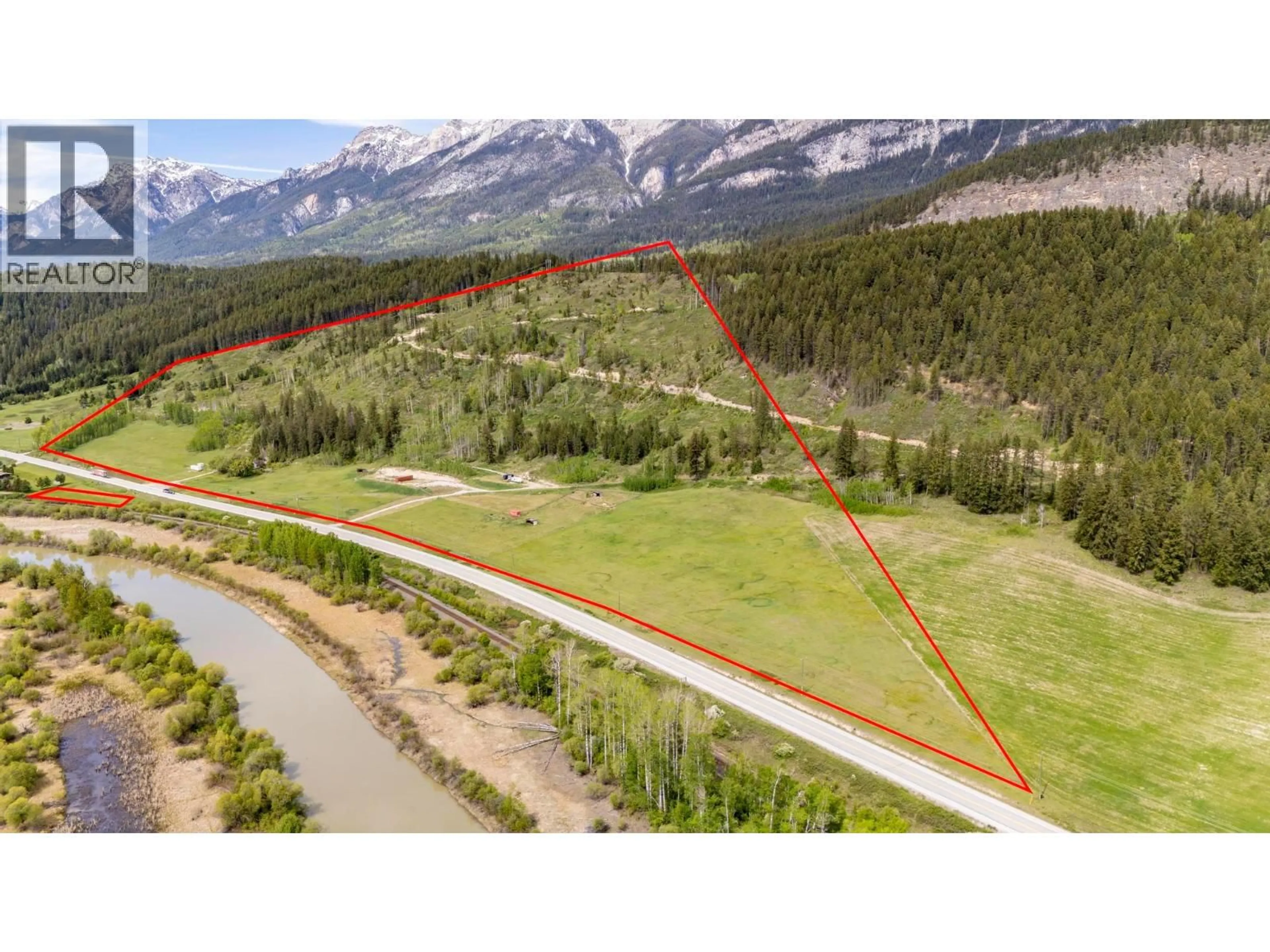 A pic from outside/outdoor area/front of a property/back of a property/a pic from drone, mountain view for 3657 95 HIGHWAY, Parson British Columbia V0A1H4