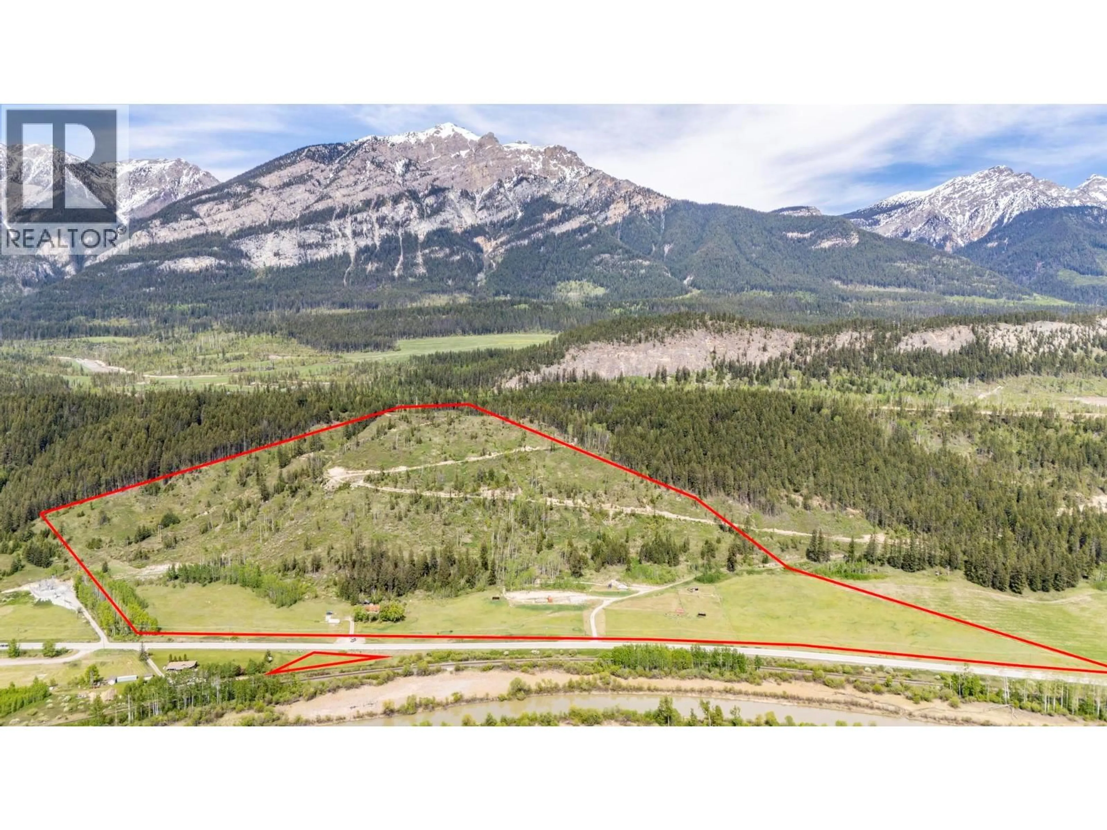 A pic from outside/outdoor area/front of a property/back of a property/a pic from drone, mountain view for 3657 95 HIGHWAY, Parson British Columbia V0A1H4