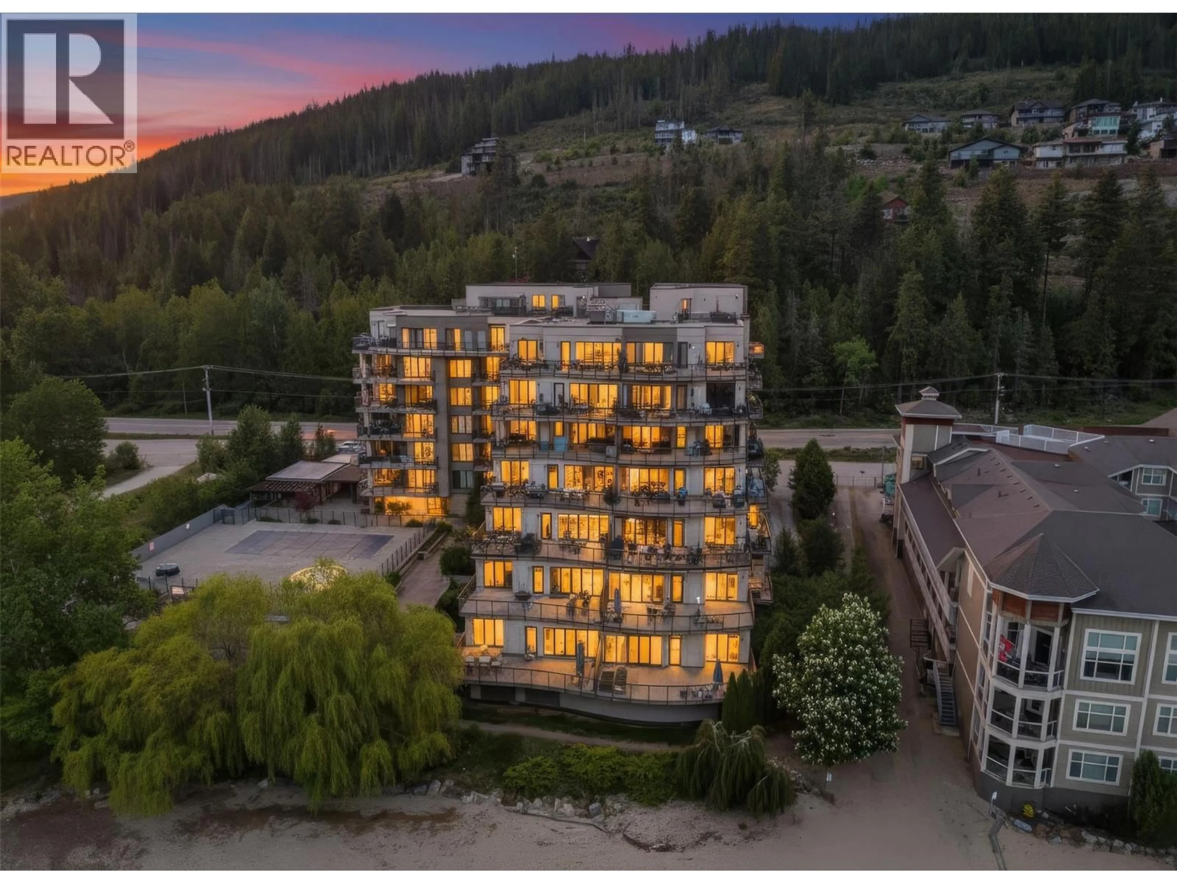 A pic from outside/outdoor area/front of a property/back of a property/a pic from drone, mountain view for 404 - 326 MARA LAKE LANE, Sicamous British Columbia V0E2V1