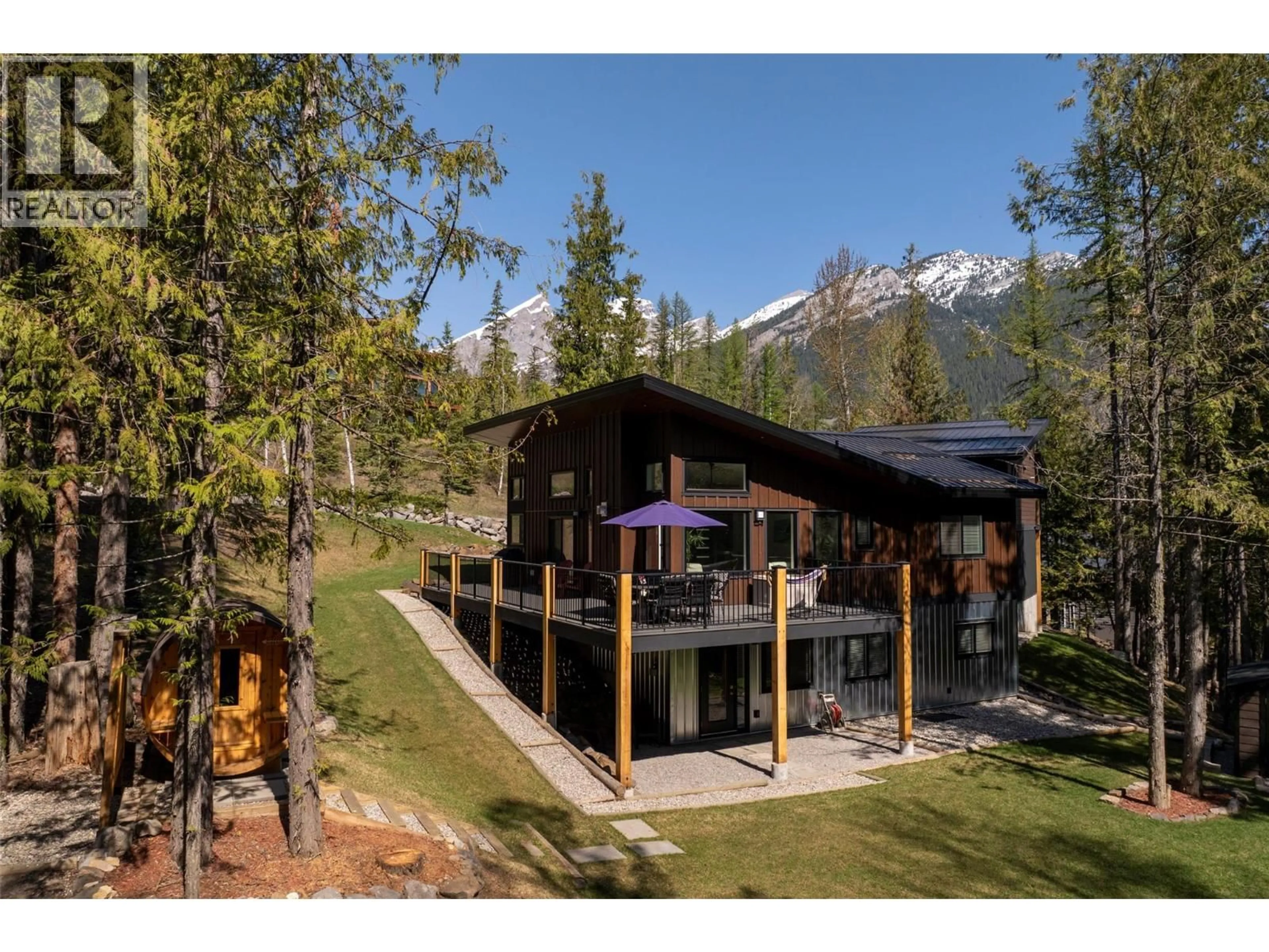 A pic from outside/outdoor area/front of a property/back of a property/a pic from drone, mountain view for 9 LODGE TRAIL LANE, Fernie British Columbia V0B1M5