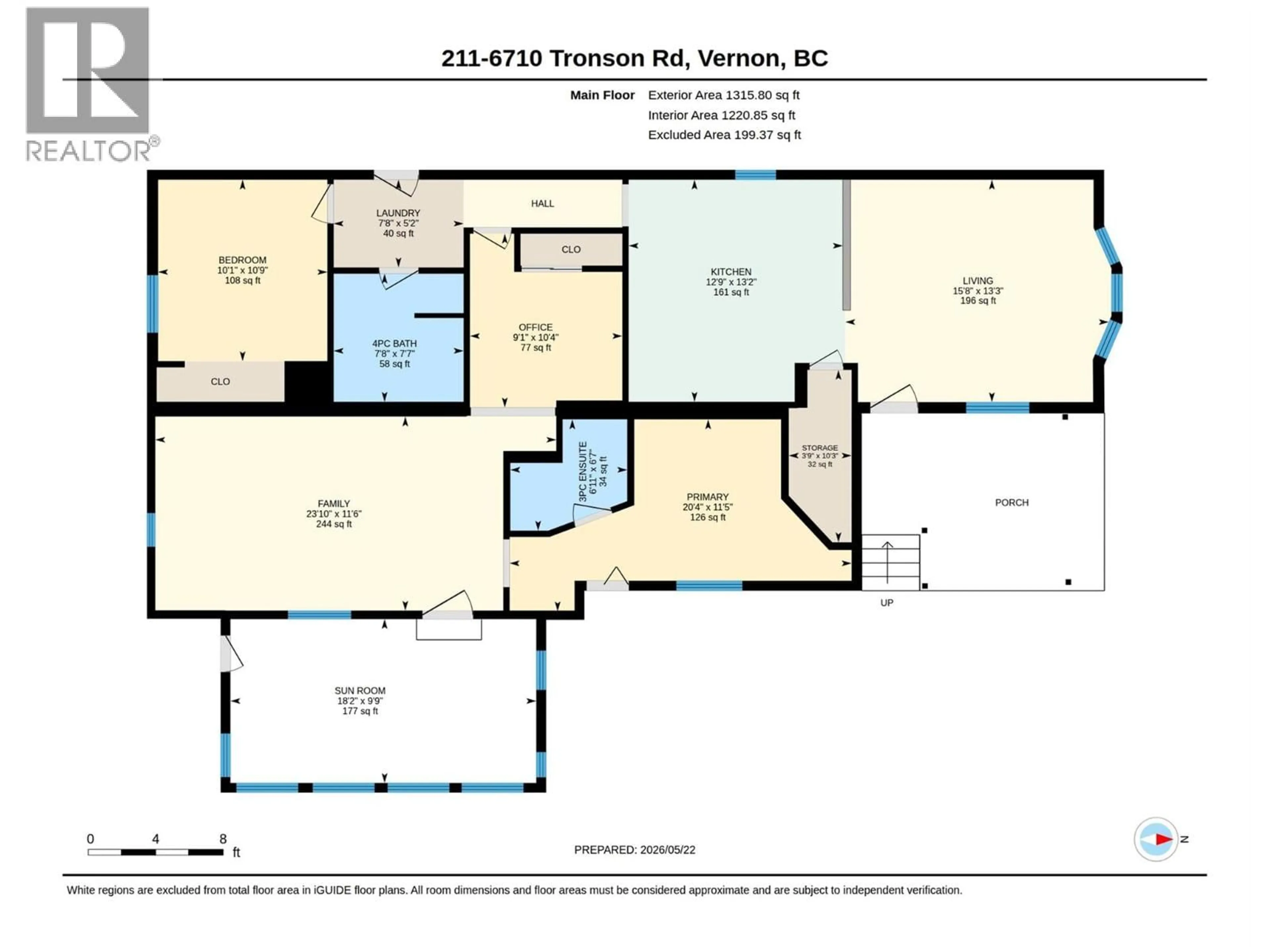 Floor plan for 211 - 6710 TRONSON ROAD, Vernon British Columbia V1H1X6