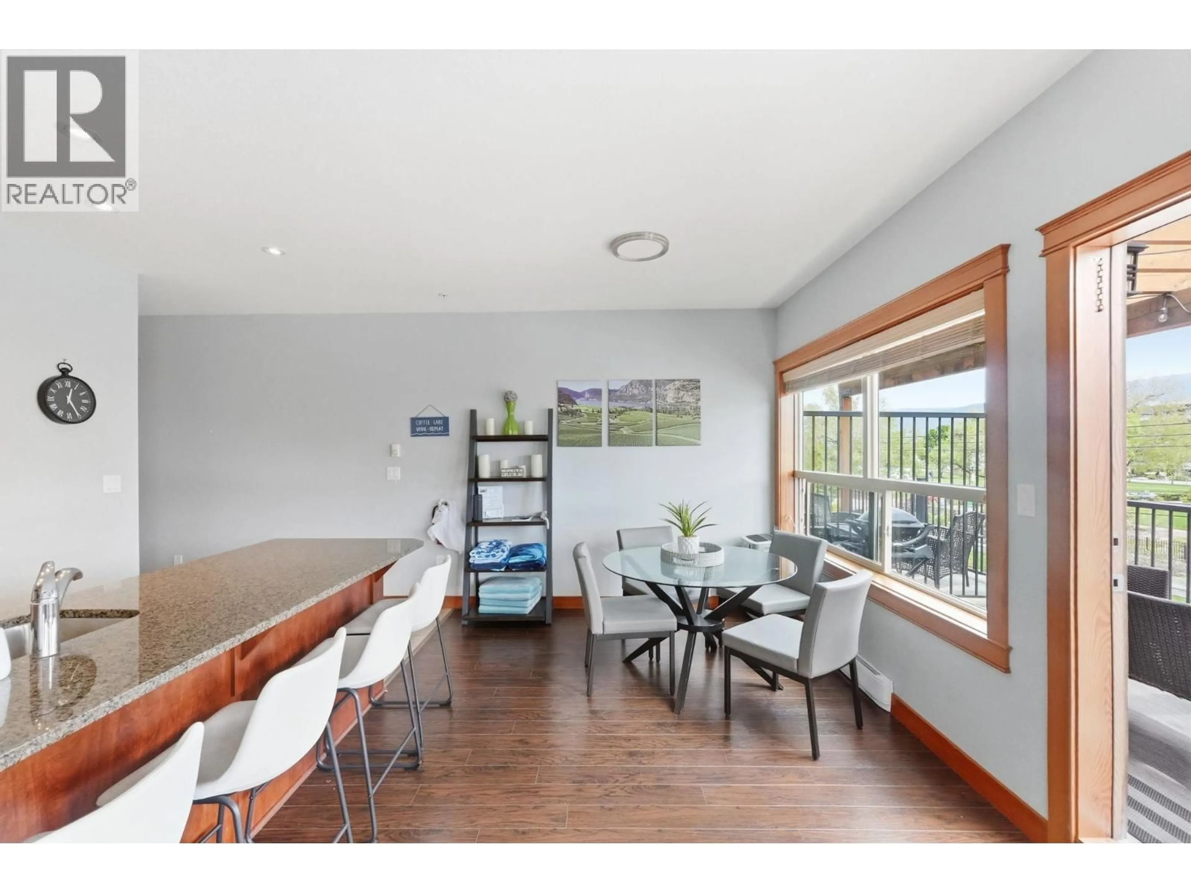 Dining room, wood/laminate floor for 301 - 93 WINNIPEG STREET, Penticton British Columbia V2A5L9