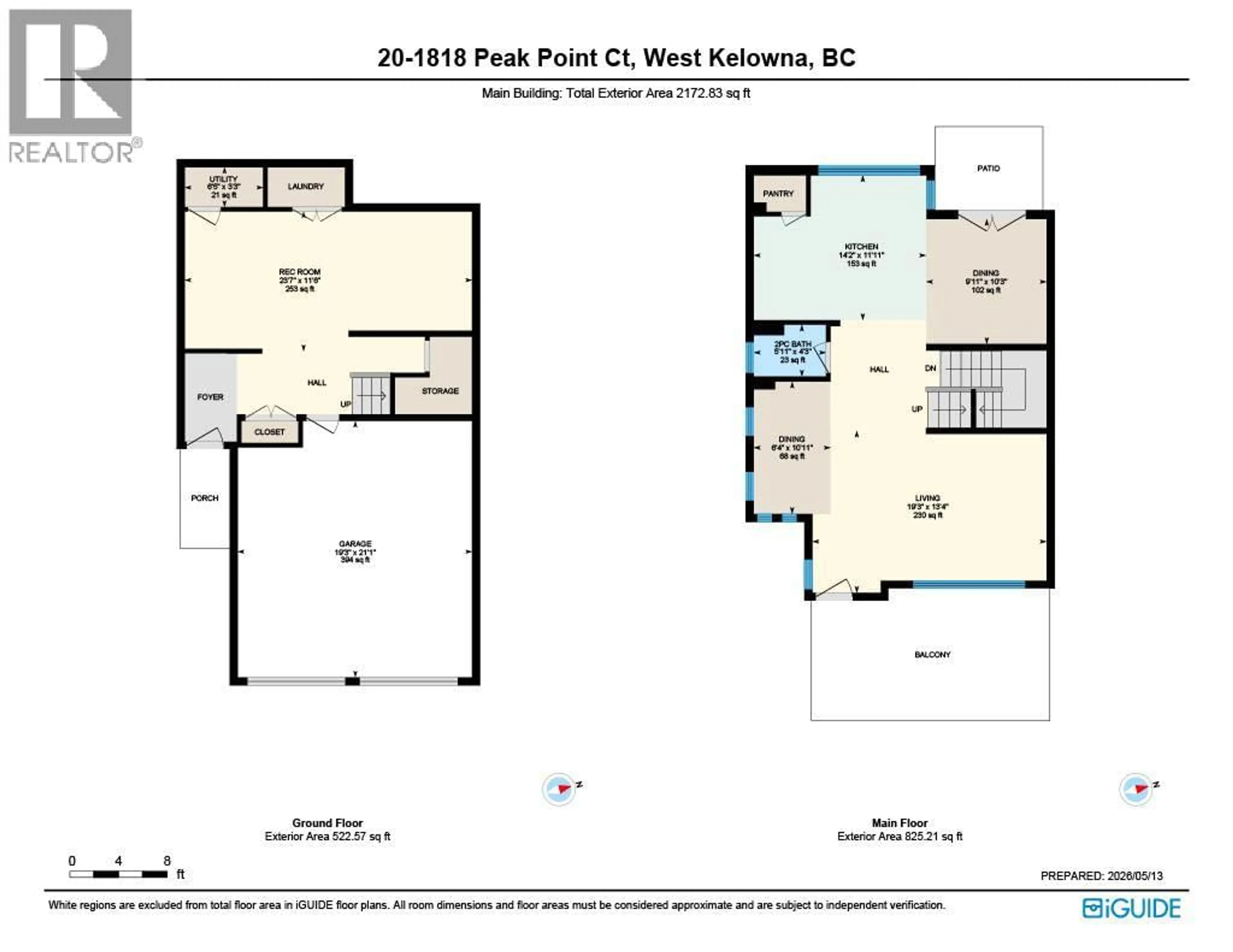 Floor plan for 20 - 1818 PEAK POINT COURT, West Kelowna British Columbia V1Z4B4