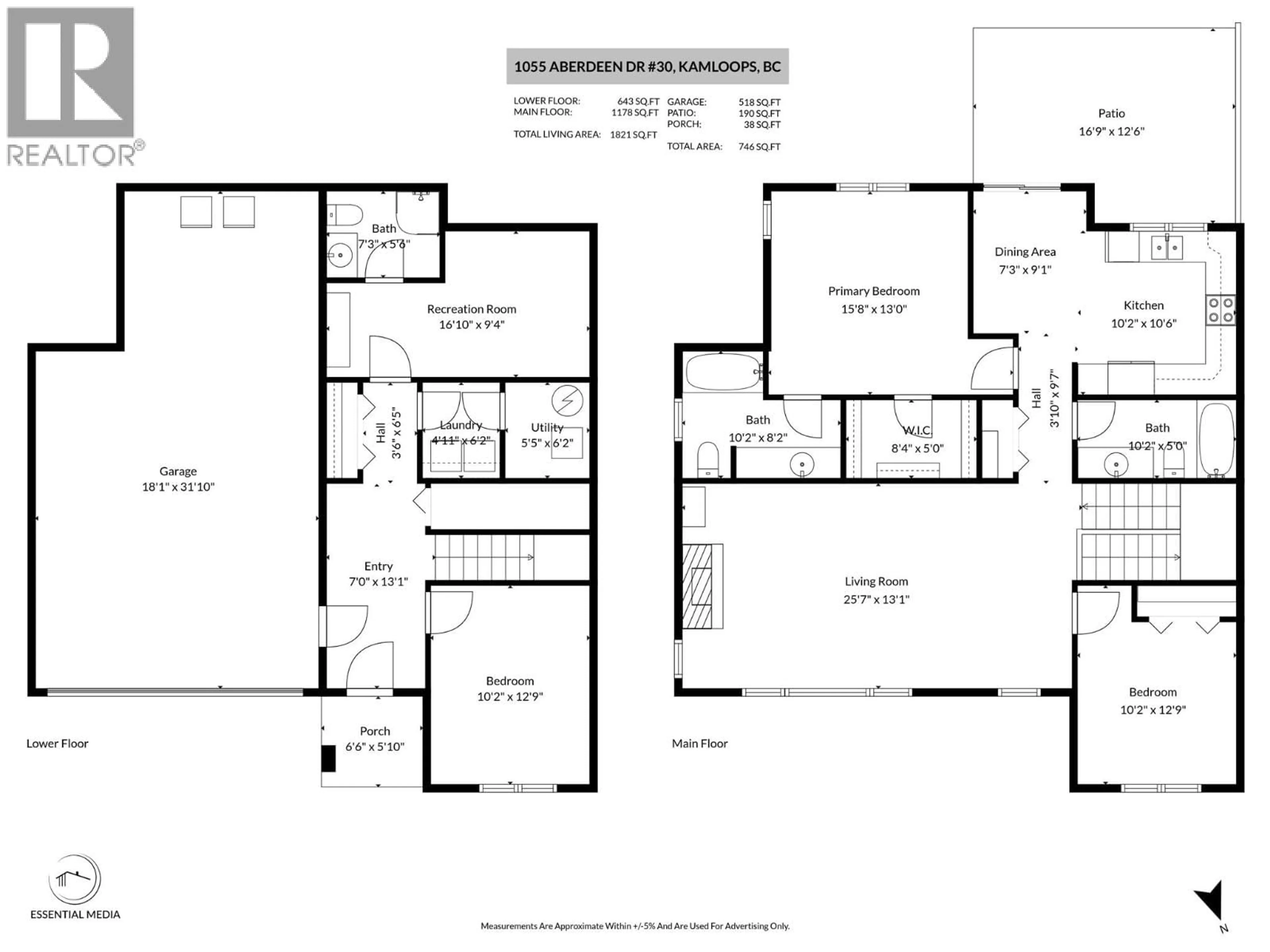 Floor plan for 30 - 1055 ABERDEEN DRIVE, Kamloops British Columbia V1S2A7