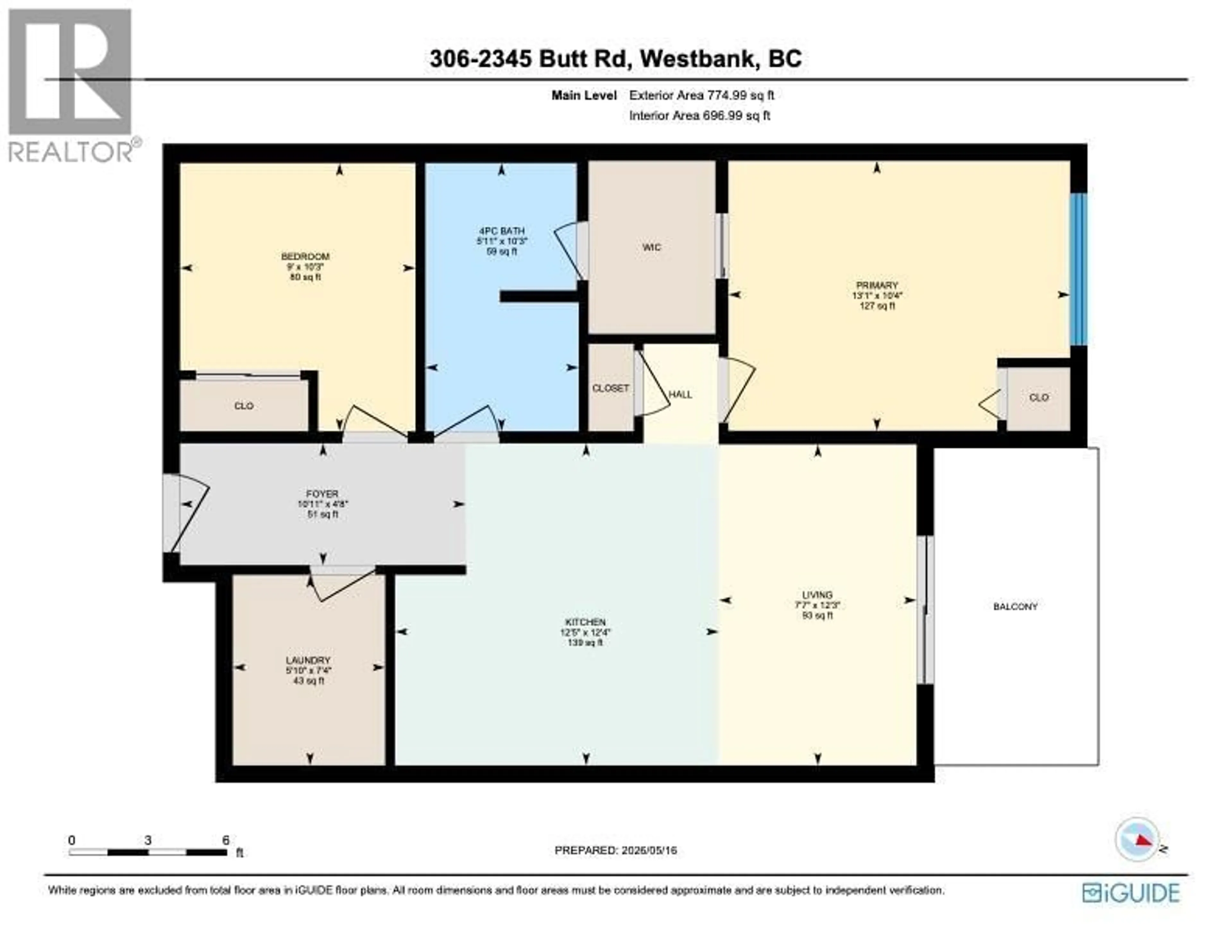 Floor plan for 306 - 2345 BUTT ROAD, Westbank British Columbia V4T0G2